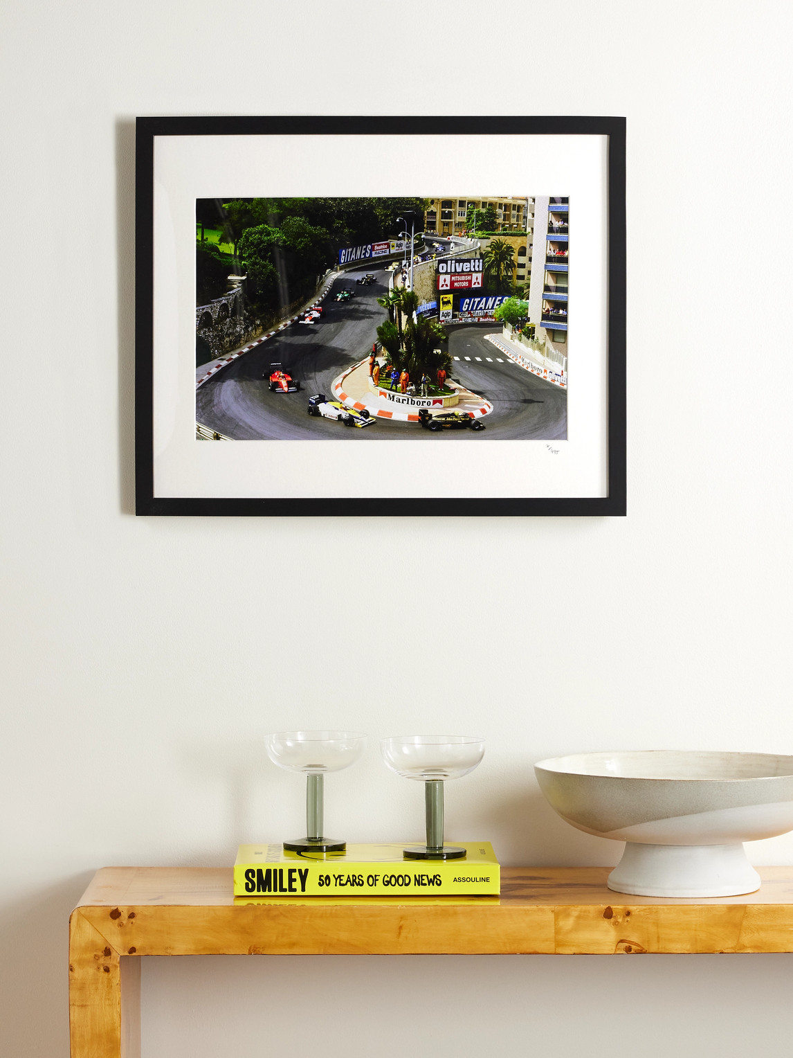 Framed 1984 Monaco GP Print, 16" x 20" — 2