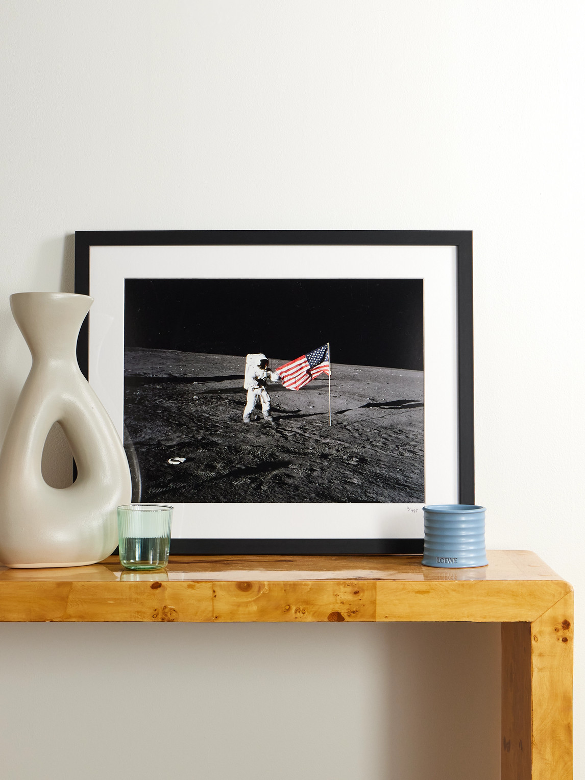 Framed 1969 Apollo 12, Adjusting The Flag Print, 16" x 20" — 2