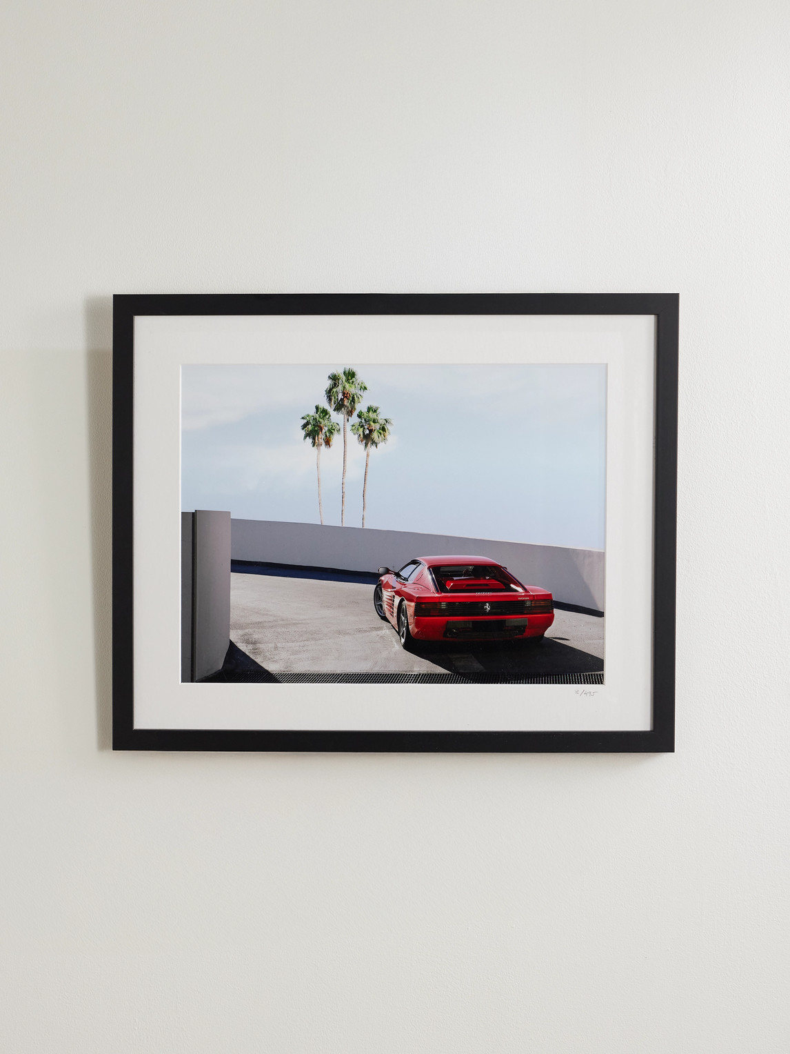 Framed 2018 Ferrari Testarossa Print, 16" x 20"
