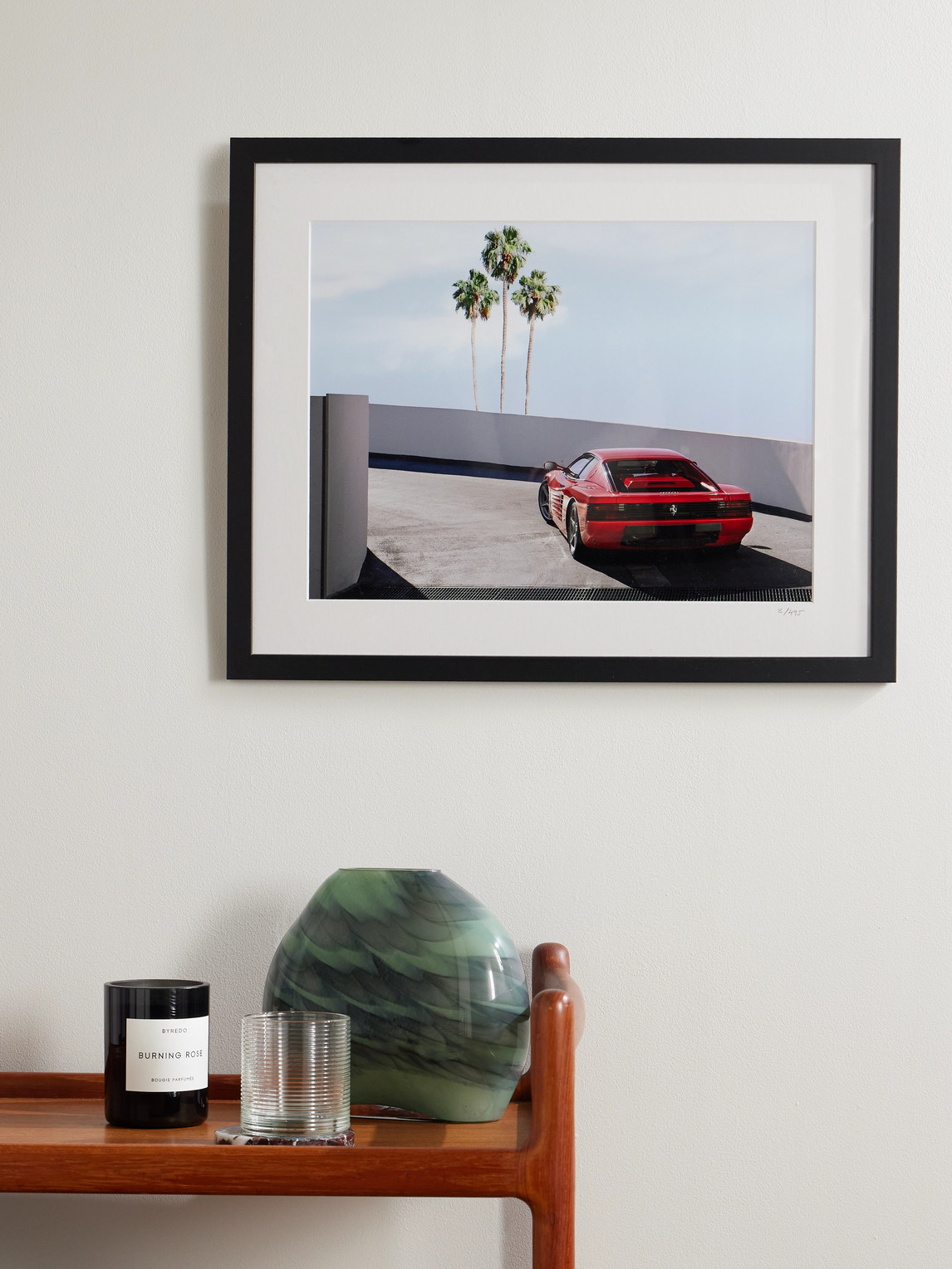 Framed 2018 Ferrari Testarossa Print, 16" x 20" — 2
