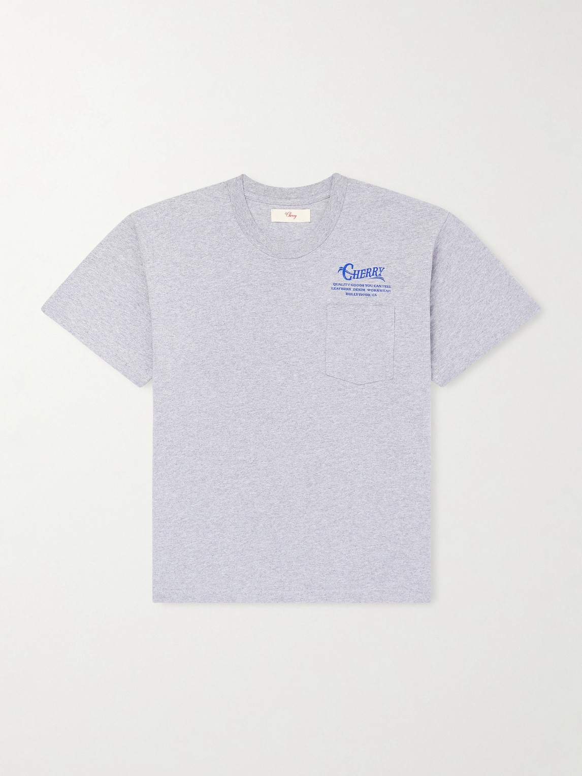 Cherry Los Angeles Best Of The Breed Cropped Printed Cotton-jersey T-shirt In Gray