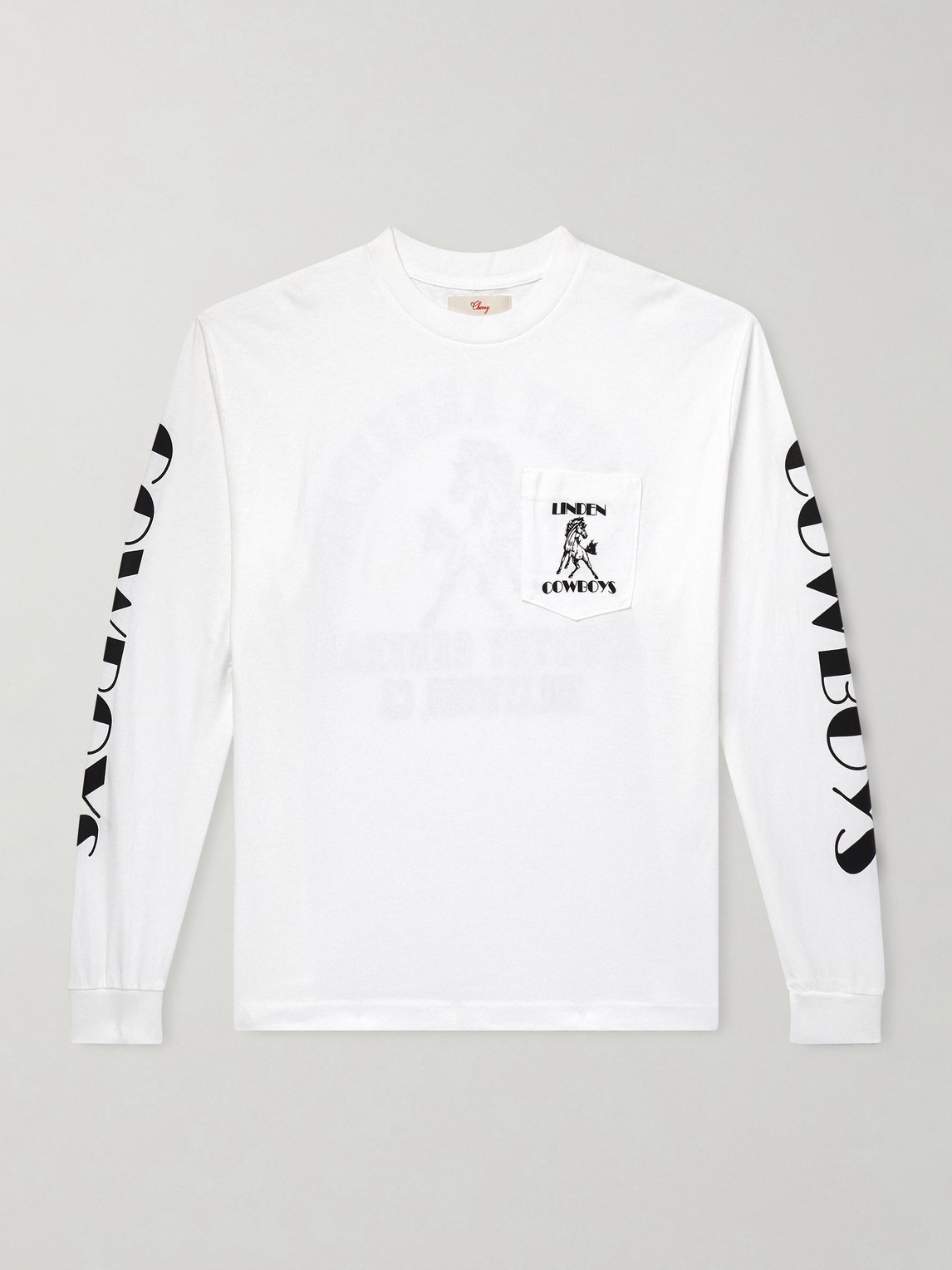 Cherry Los Angeles Cowboys Printed Cotton-jersey T-shirt In White