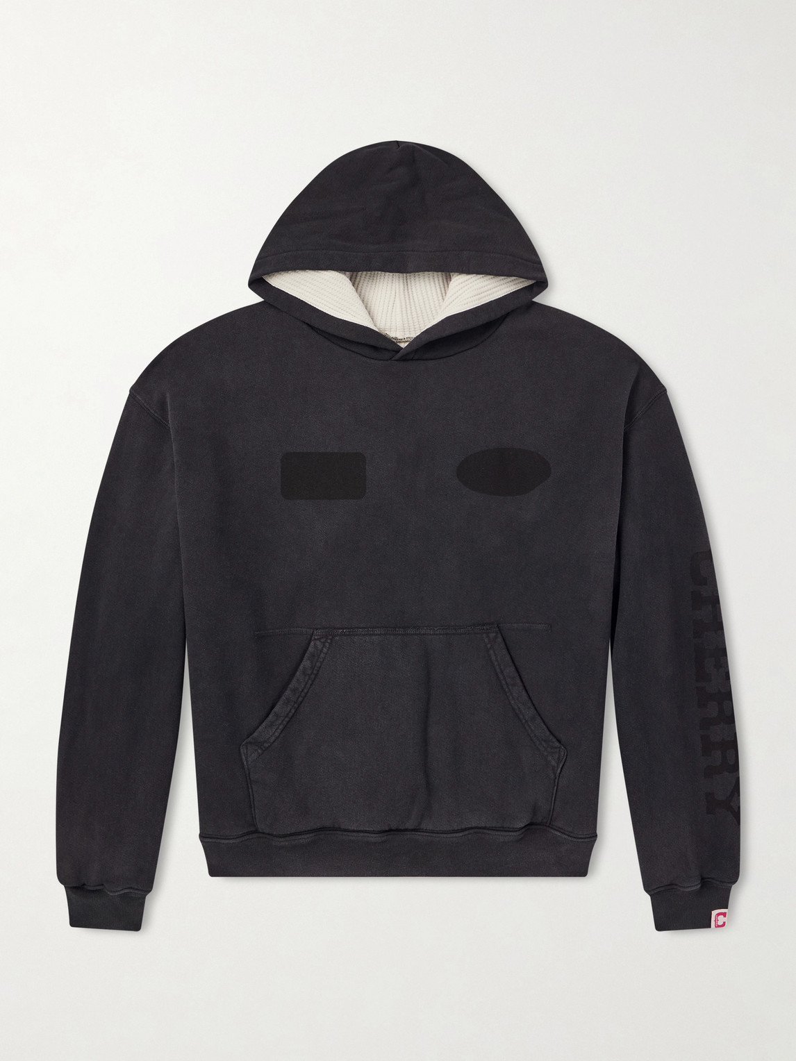 Cherry Los Angeles Sun Faded Thermal Cotton-fleece Hoodie In Gray