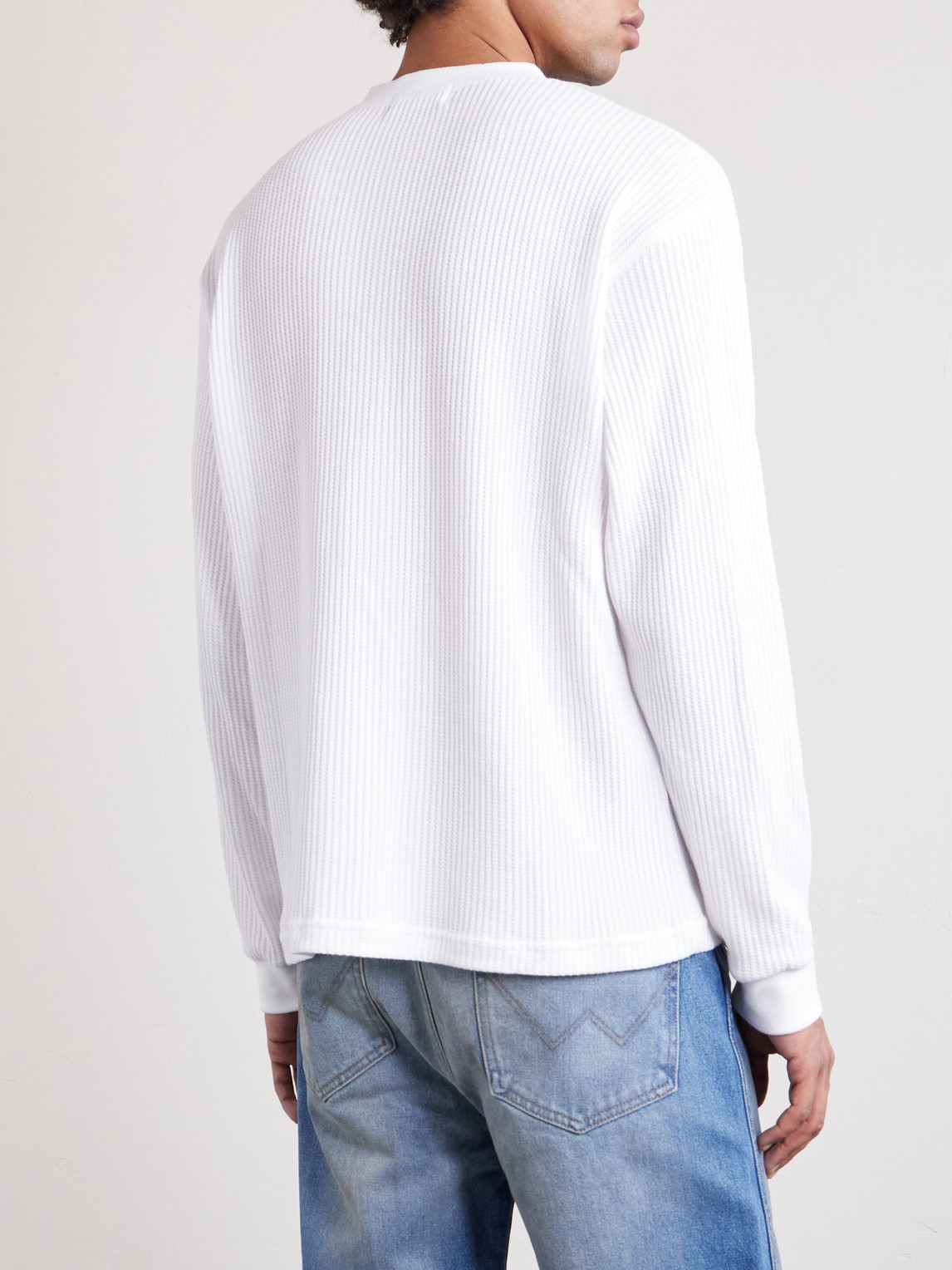  Cherry Los Angeles - Chevron Thermal Logo-appliquéd Ribbed Cotton-blend Jersey T-shirt - Men - White - Xs 