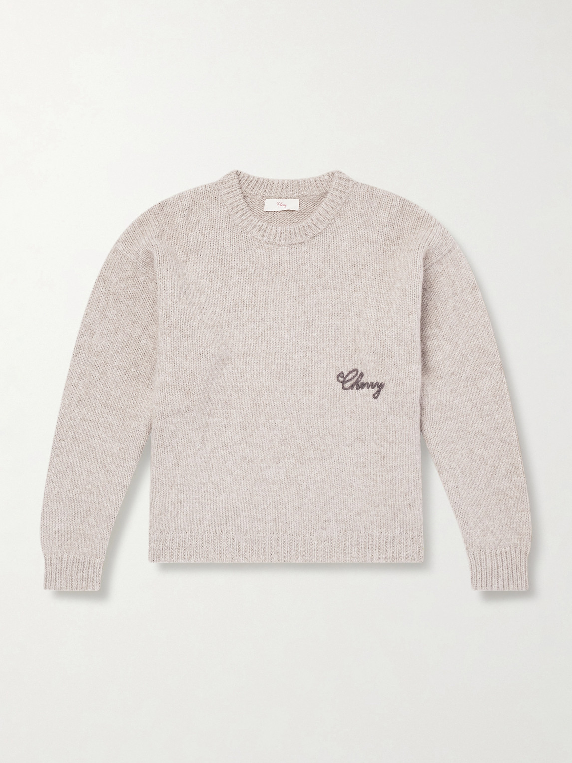 Cherry Los Angeles Logo-embroidered Alpaca-blend Sweater In Gray