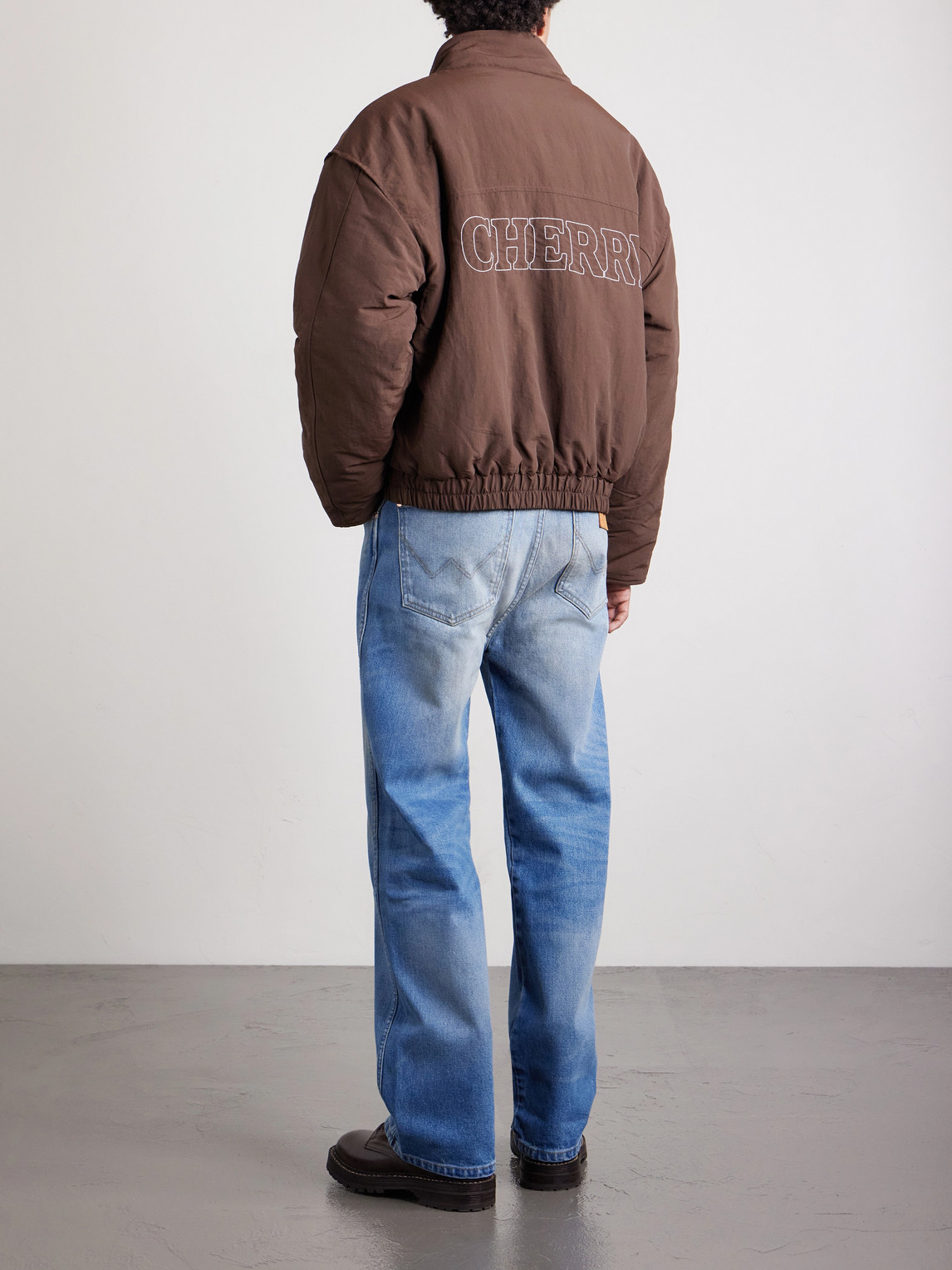  Cherry Los Angeles - Pit Crew Logo-embroidered Padded Nylon Jacket - Men - Brown - S 