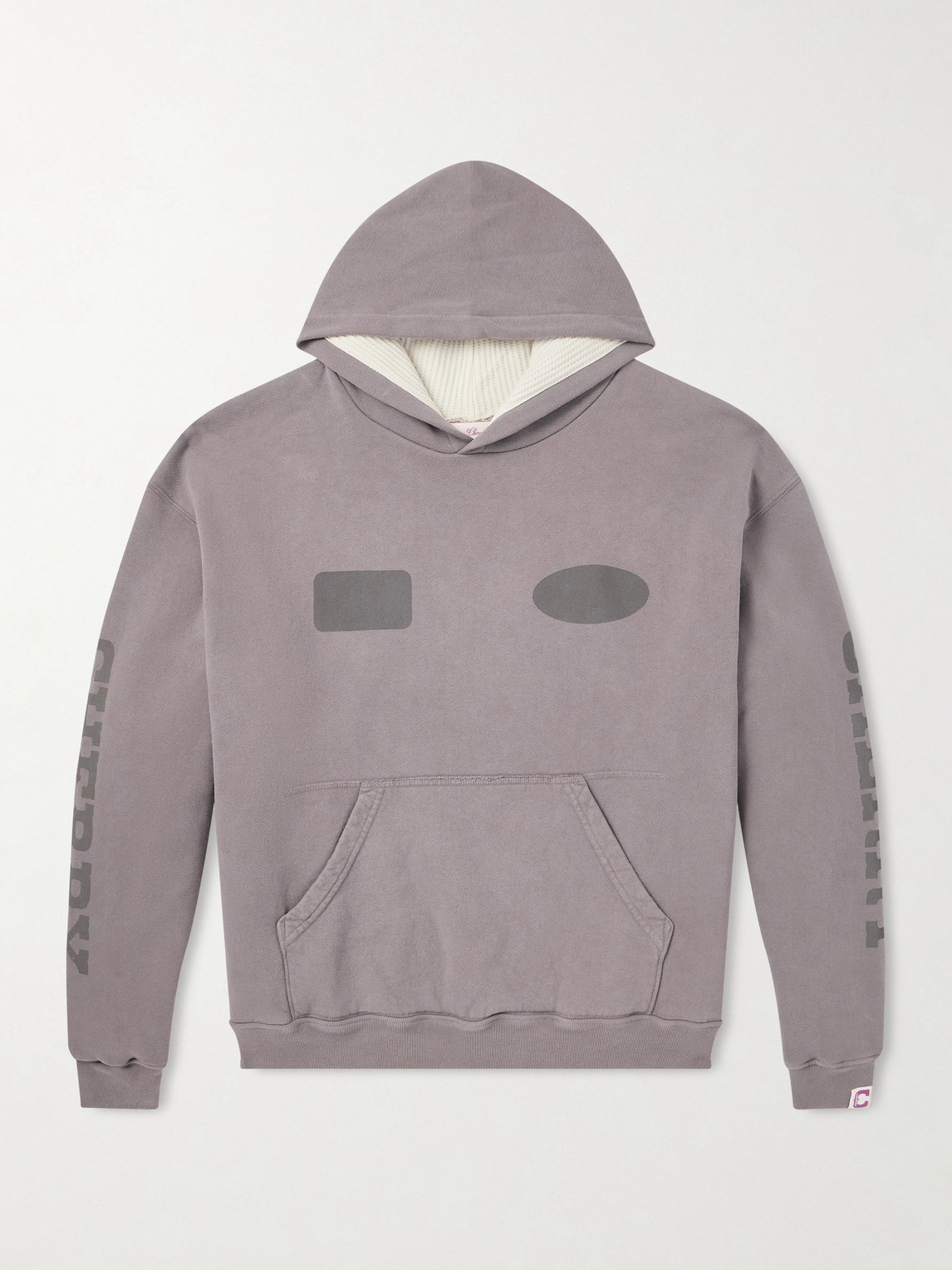 Cherry Los Angeles Sun Faded Thermal Cotton-fleece Hoodie In Gray