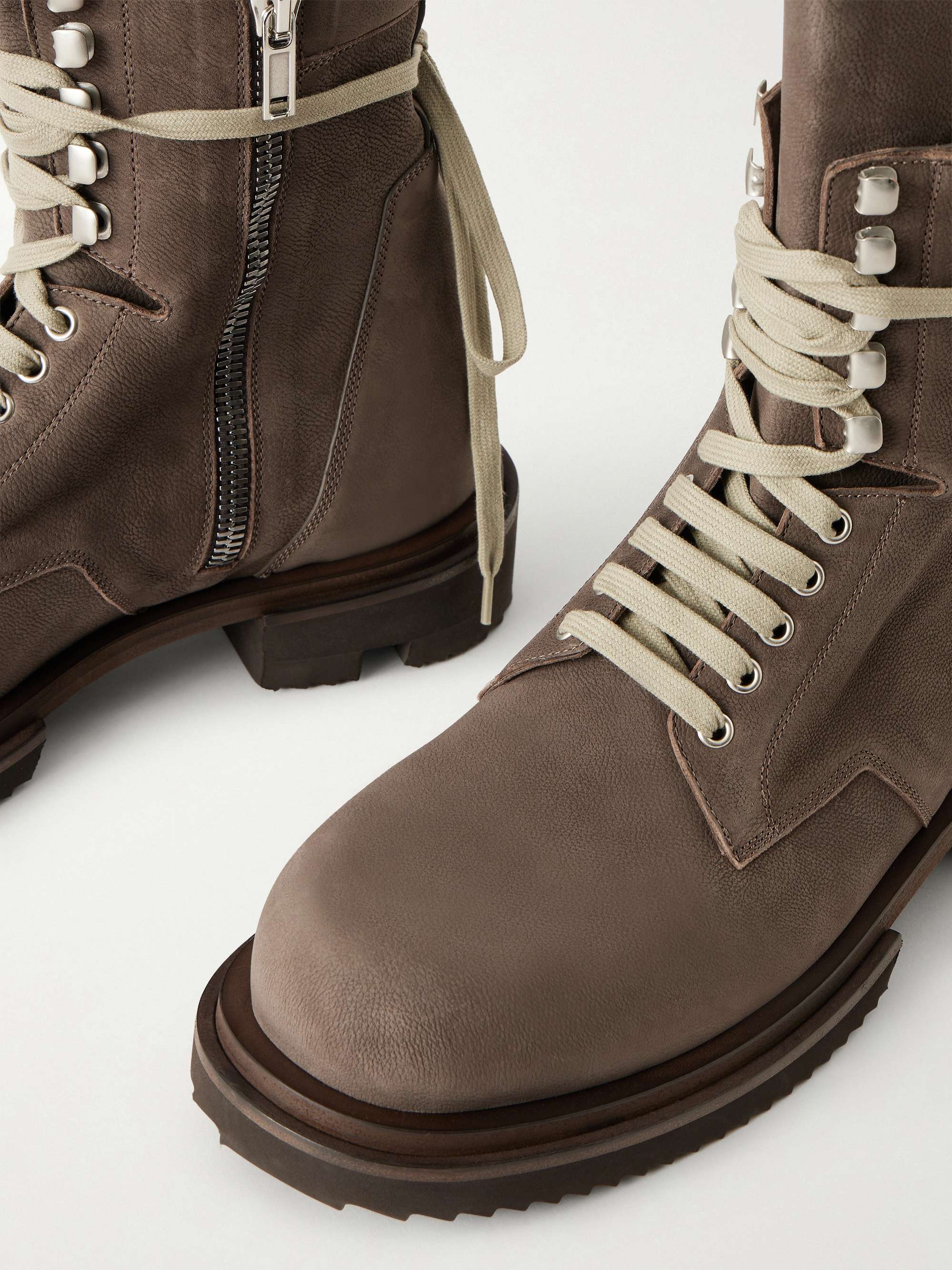RICK OWENS Army Gabe Full-Grain Nubuck Boots for Men | MR PORTER