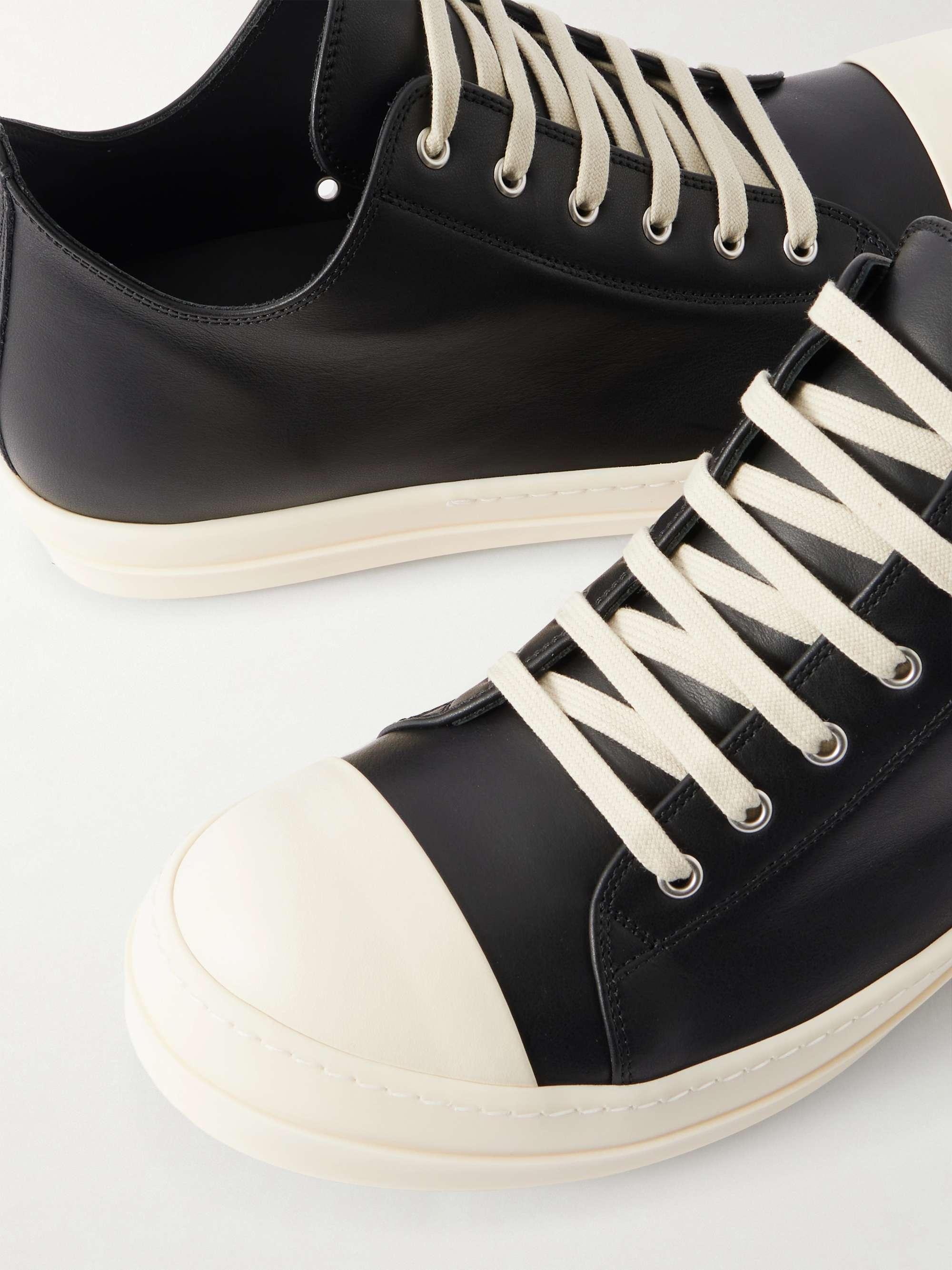 RICK OWENS Ramones Leather Sneakers for Men | MR PORTER