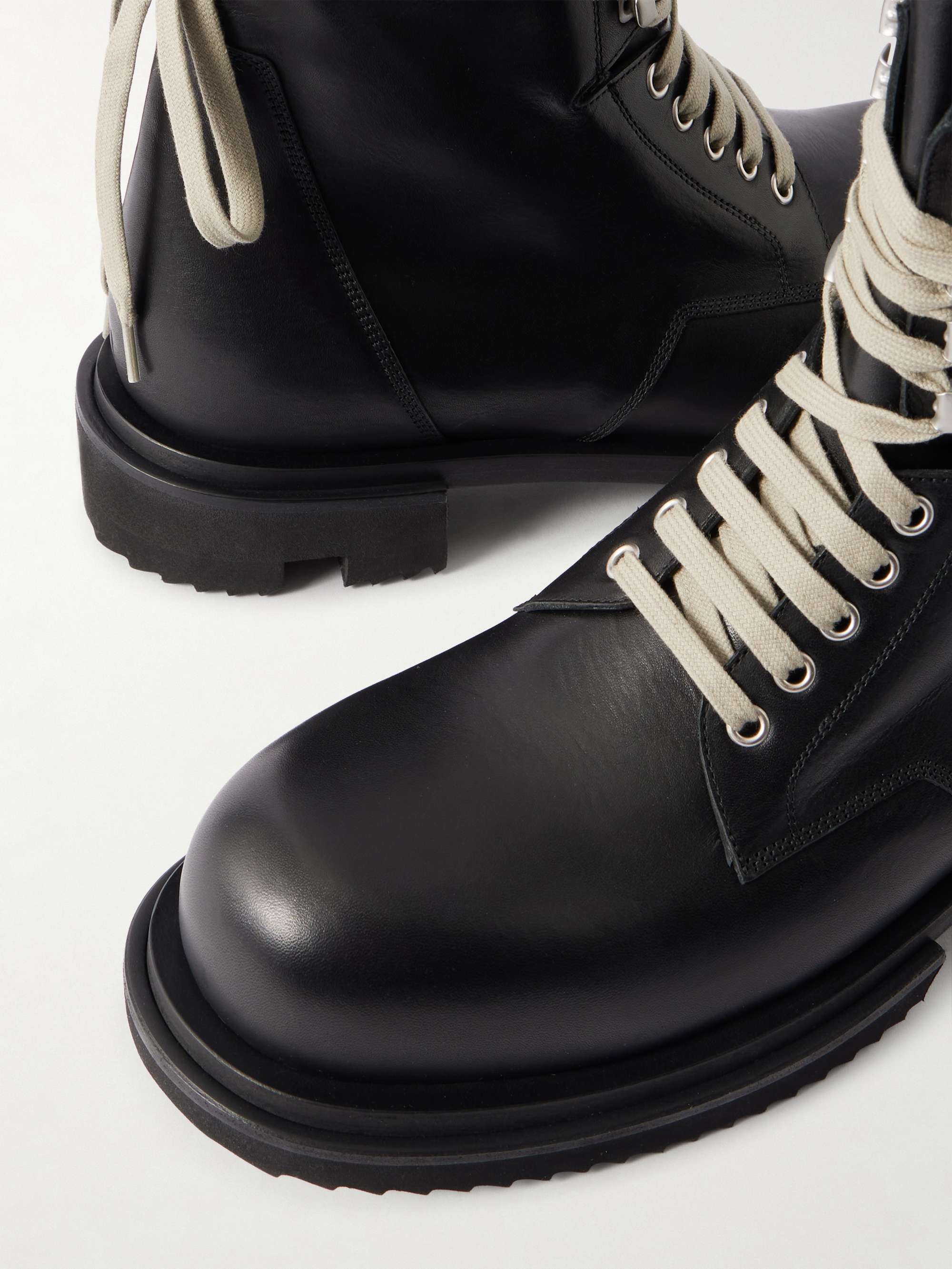RICK OWENS Army Gabe Leather Boots for Men | MR PORTER