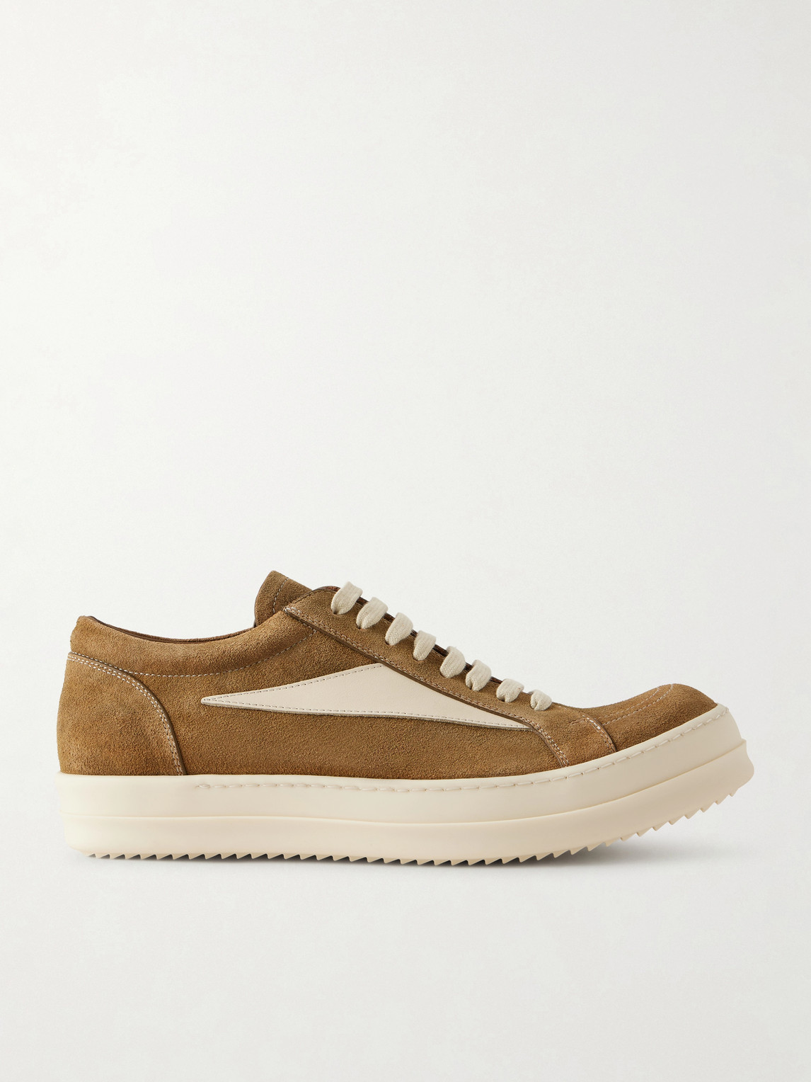 Rick Owens Vintage Full-Grain Leather-Trimmed Suede Sneakers EU 41