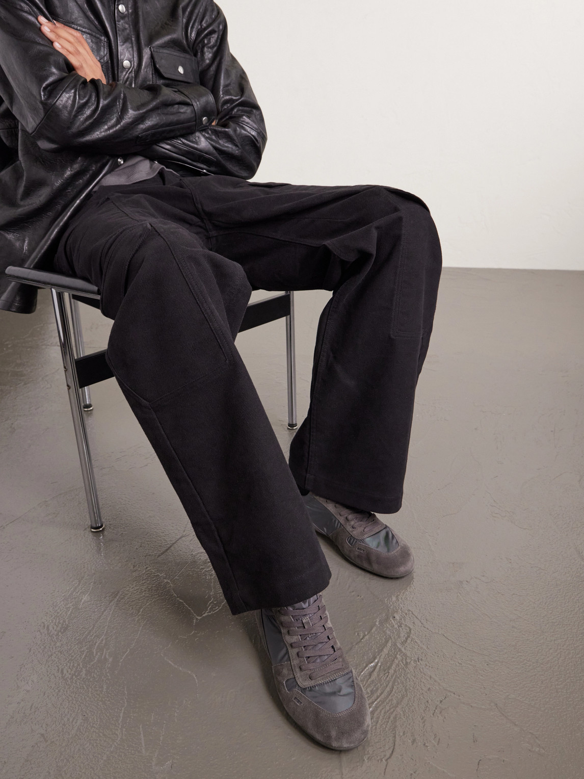 Minimal Suede And Nylon Sneakers