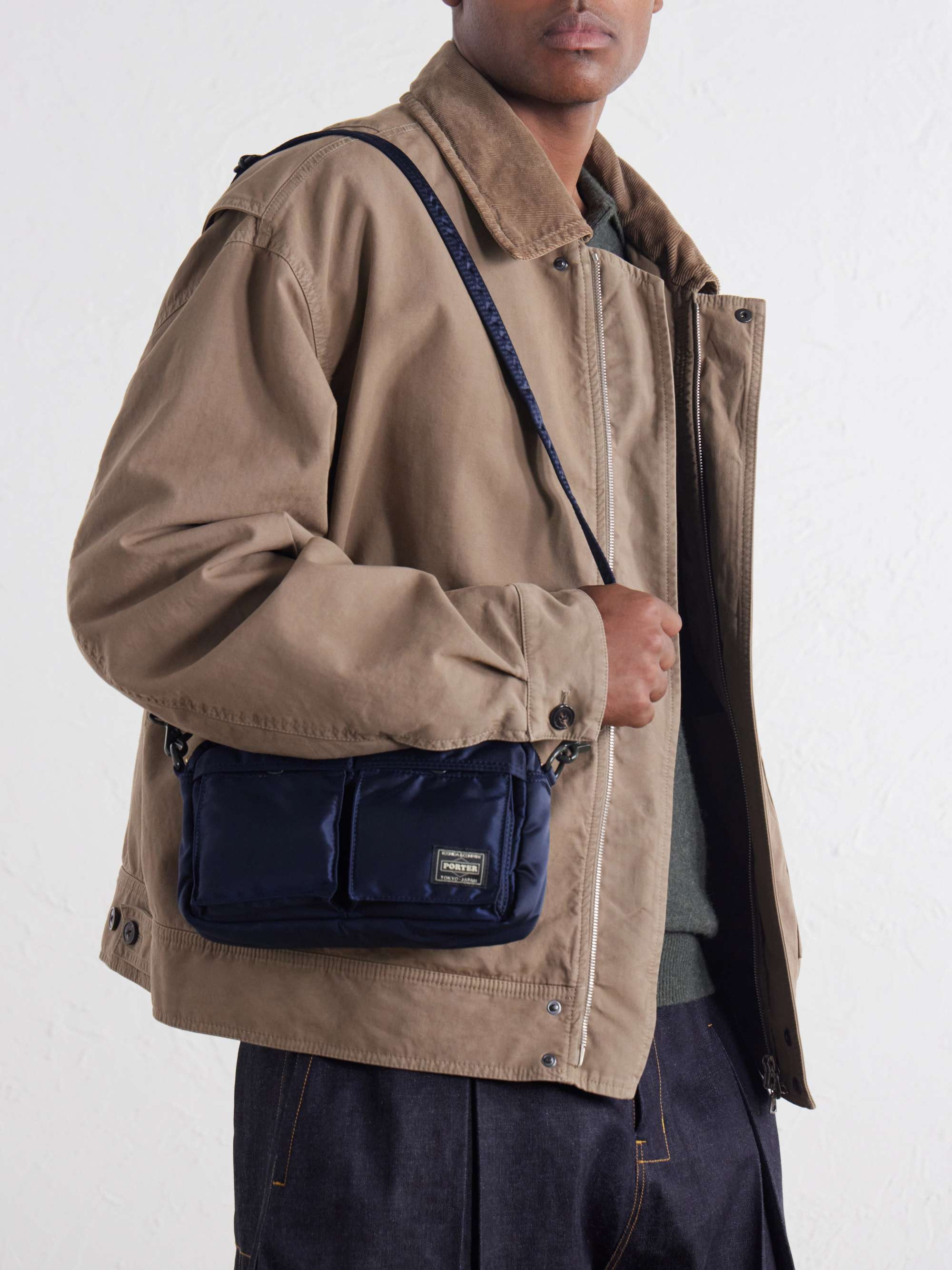 PORTER-YOSHIDA & CO Tanker Sling Nylon-Twill Messenger Bag for Men