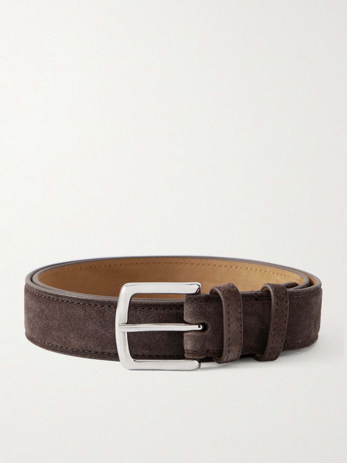 George Cleverley 3cm Suede Belt In Brown