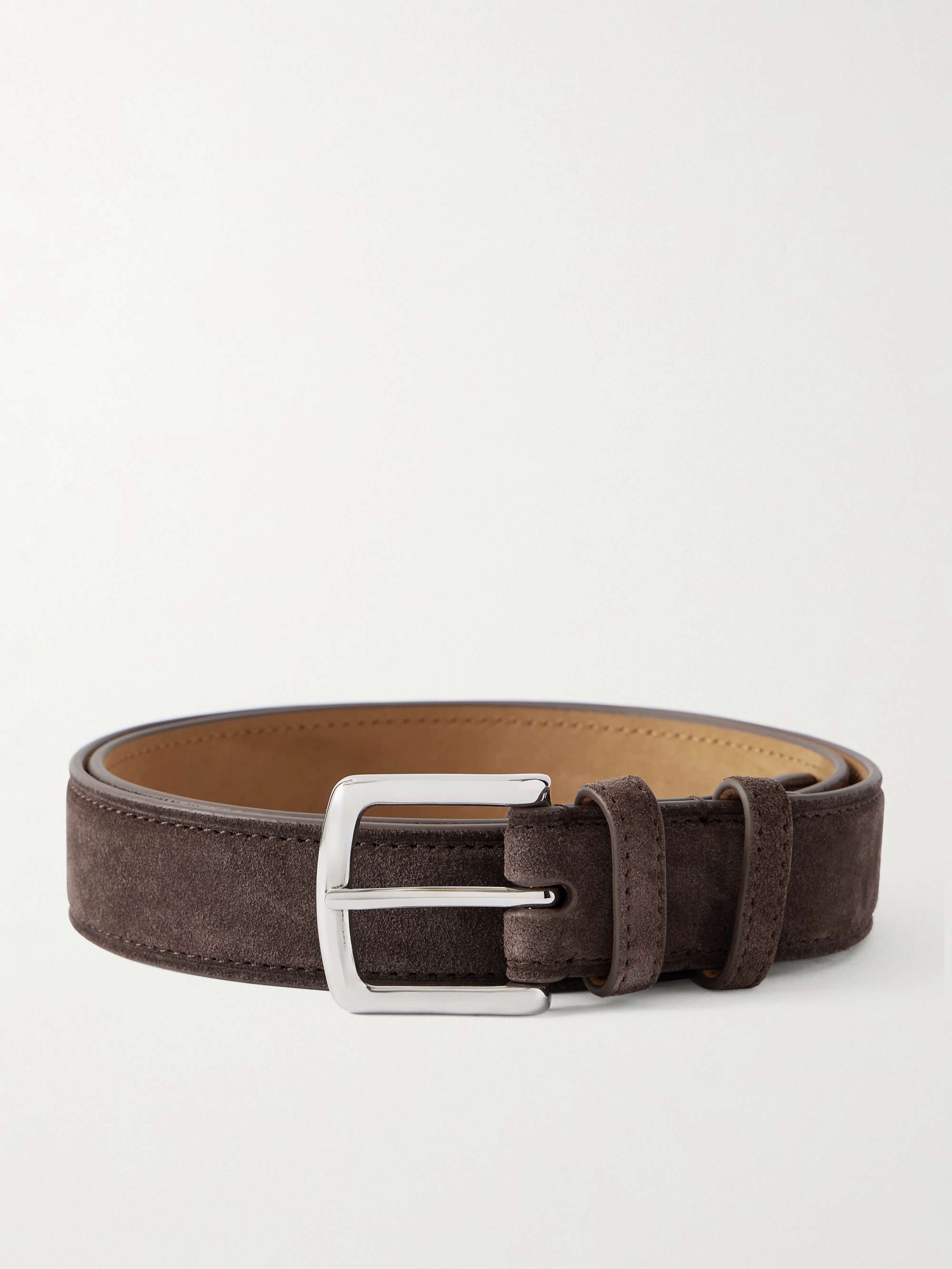 GEORGE CLEVERLEY 3.5cm Brown 1786 Russian Hide Vegetable-Tanned Cross-Grain Leather Belt