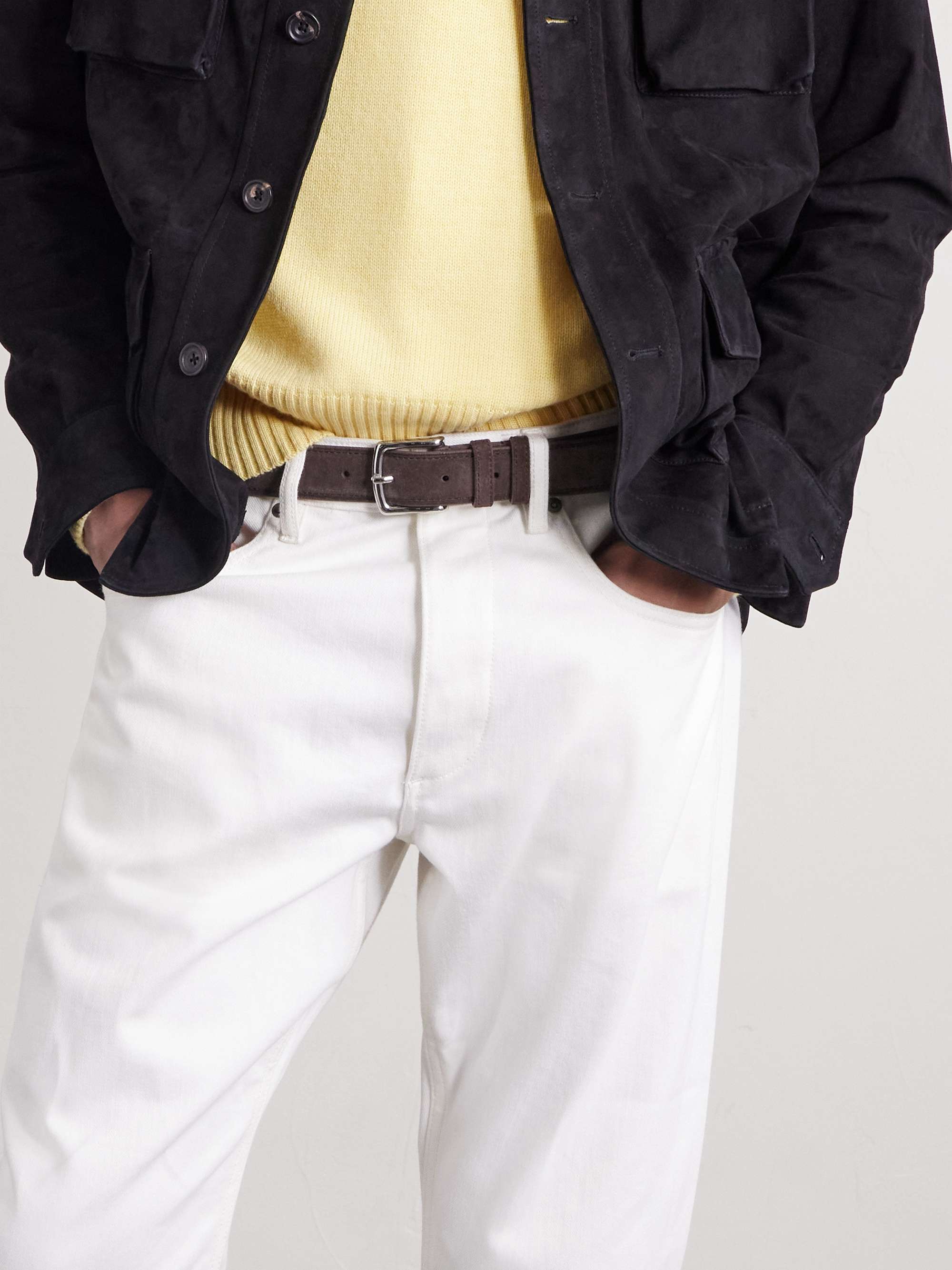 GEORGE CLEVERLEY 3.5cm Brown 1786 Russian Hide Vegetable-Tanned Cross-Grain Leather Belt