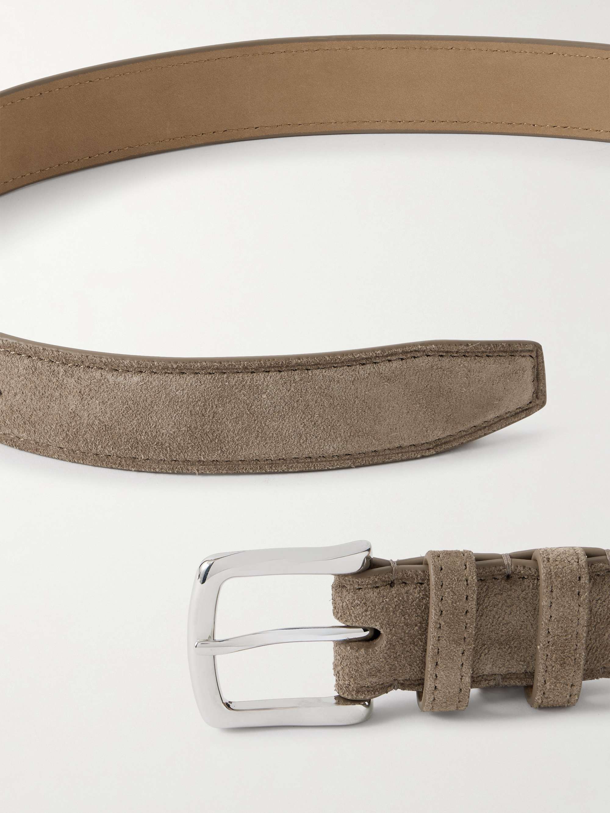 GEORGE CLEVERLEY 3.5cm Brown 1786 Russian Hide Vegetable-Tanned Cross-Grain Leather Belt