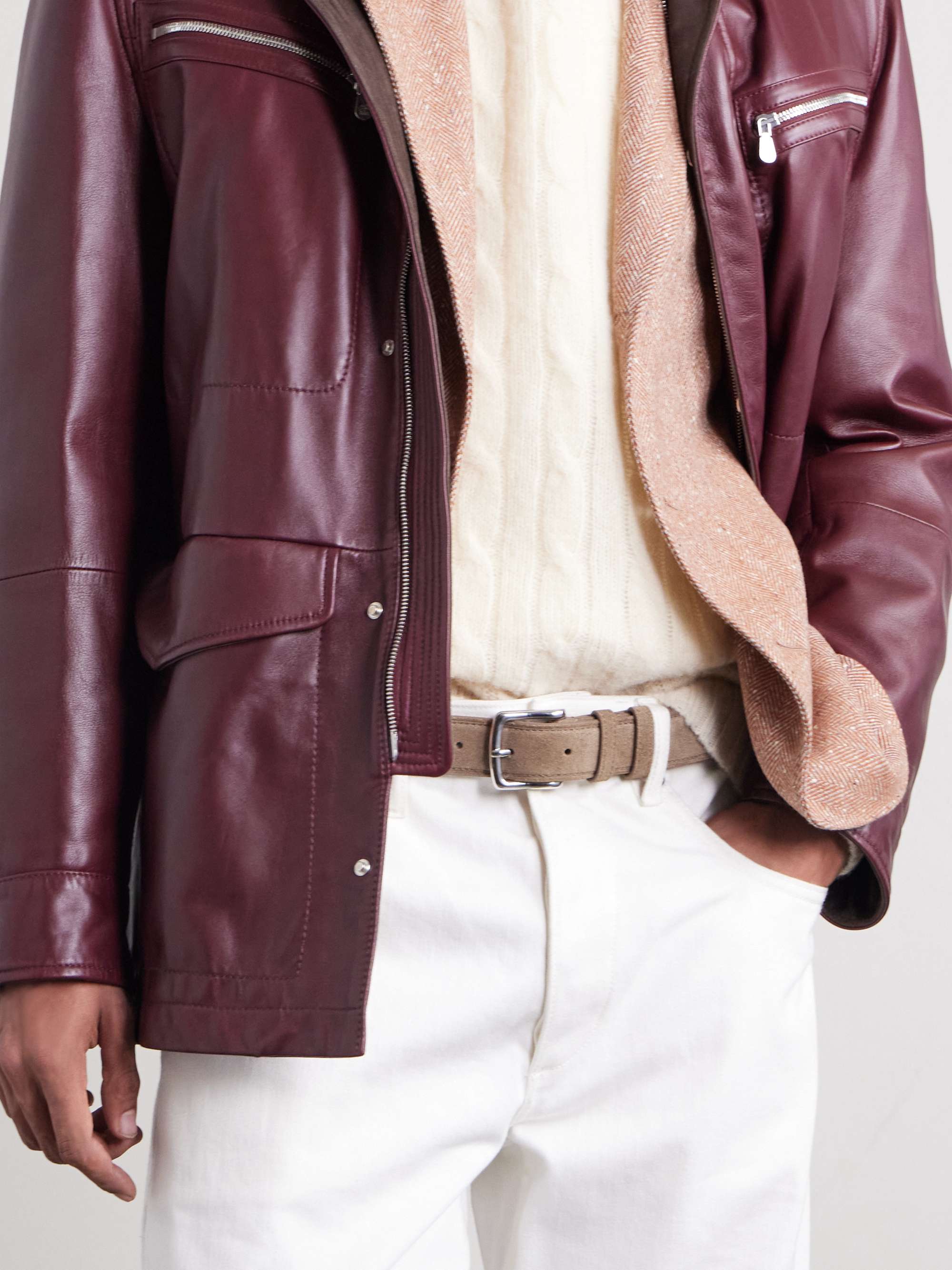 GEORGE CLEVERLEY 3.5cm Brown 1786 Russian Hide Vegetable-Tanned Cross-Grain Leather Belt