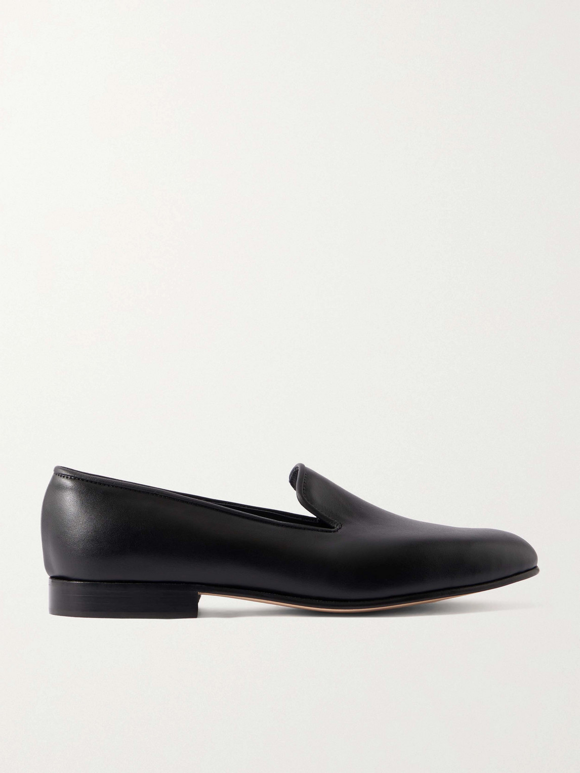 George Cleverley Albert Leather Slippers In Black