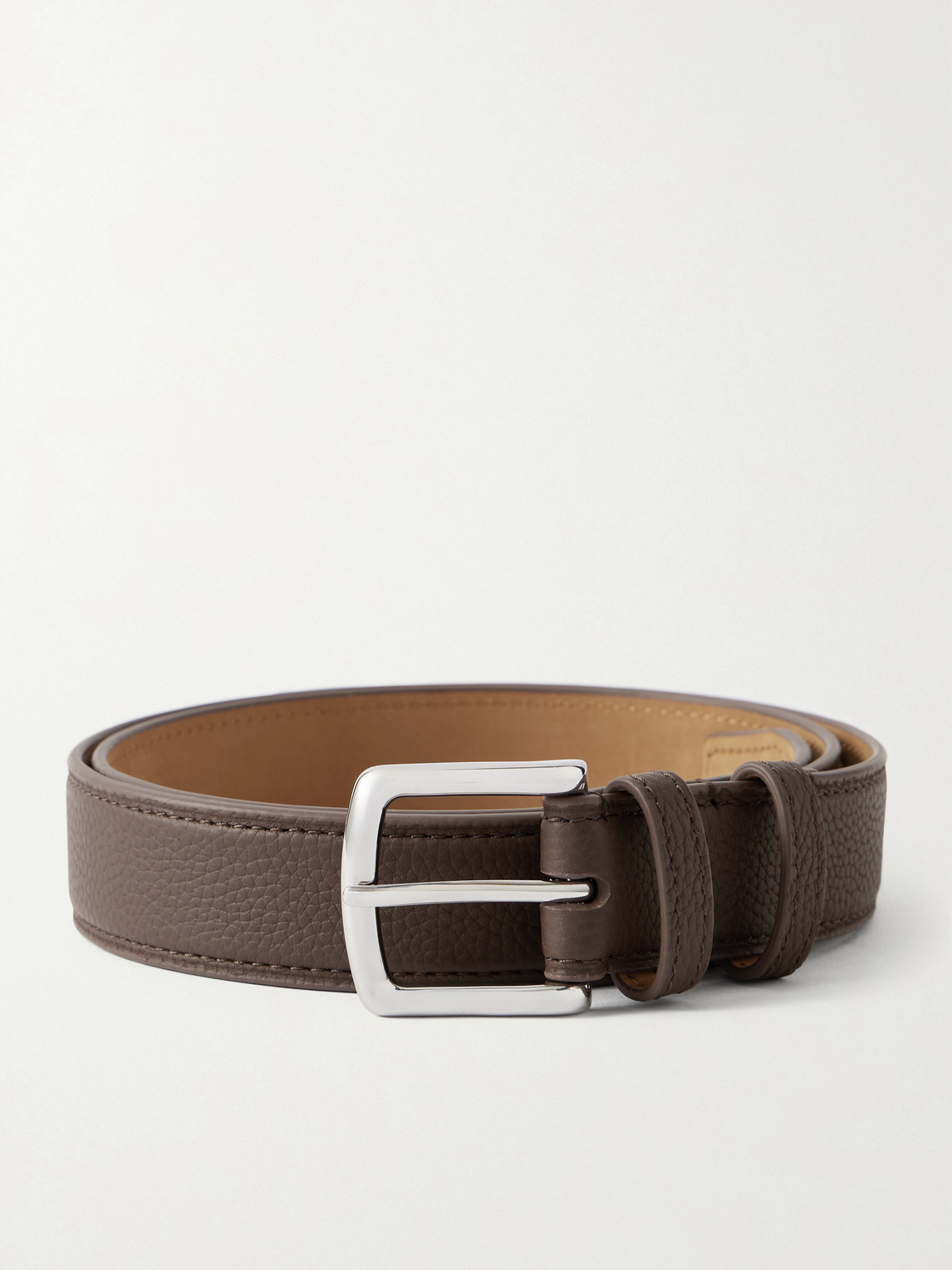 George Cleverley 3cm Full-grain Leather Belt In Brown