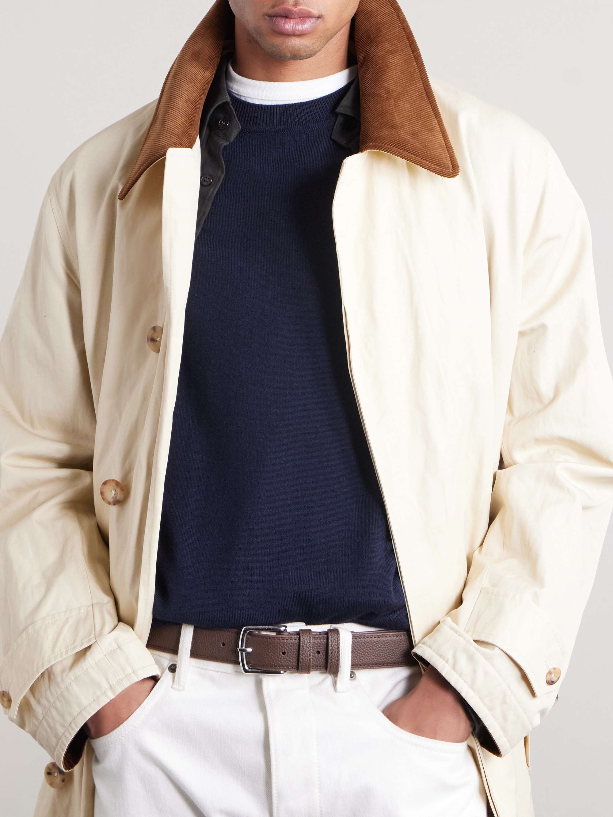 GEORGE CLEVERLEY 3.5cm Brown 1786 Russian Hide Vegetable-Tanned Cross-Grain Leather Belt