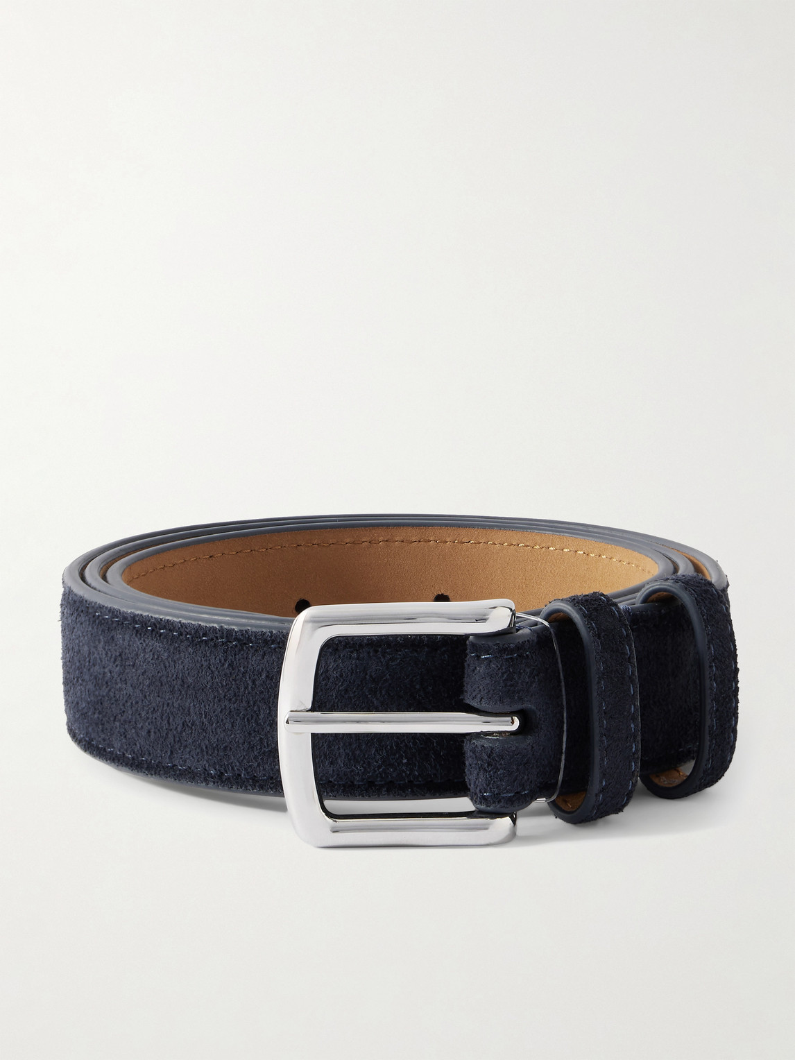 George Cleverley 3cm Suede Belt In Blue