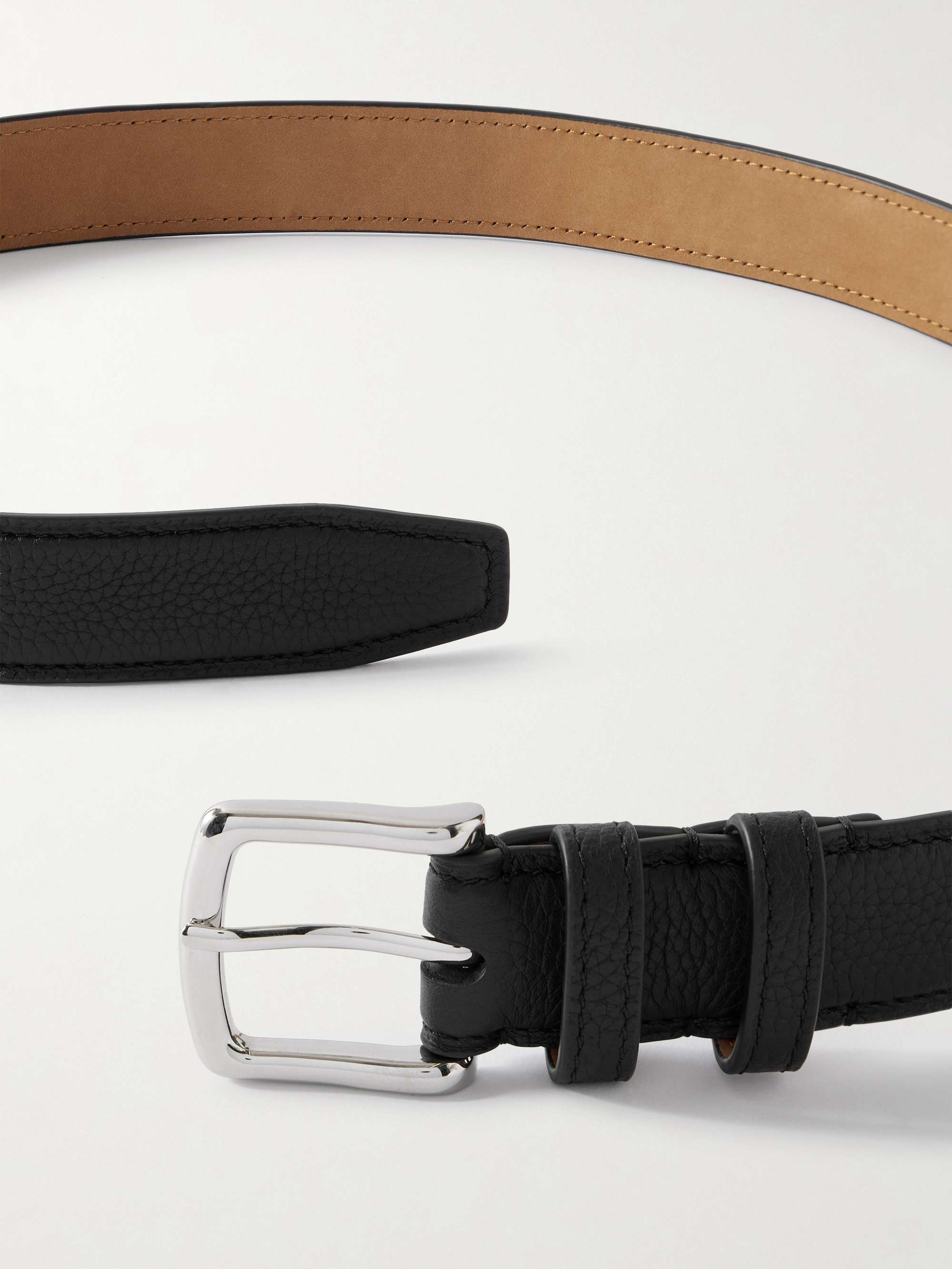 GEORGE CLEVERLEY 3.5cm Brown 1786 Russian Hide Vegetable-Tanned Cross-Grain Leather Belt