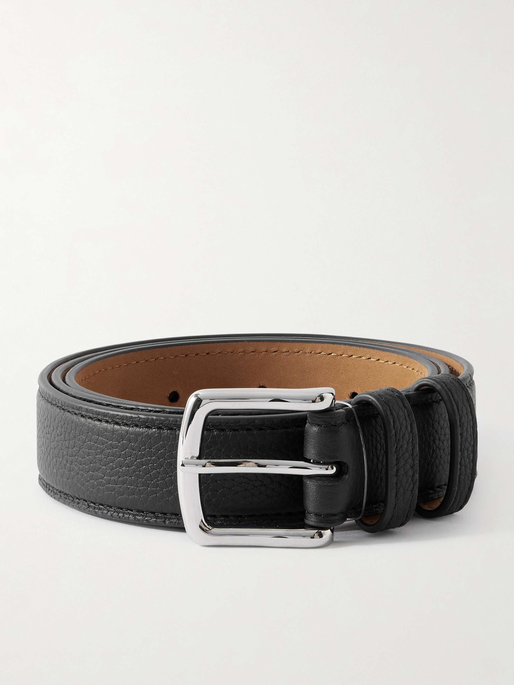 GEORGE CLEVERLEY 3.5cm Brown 1786 Russian Hide Vegetable-Tanned Cross-Grain Leather Belt