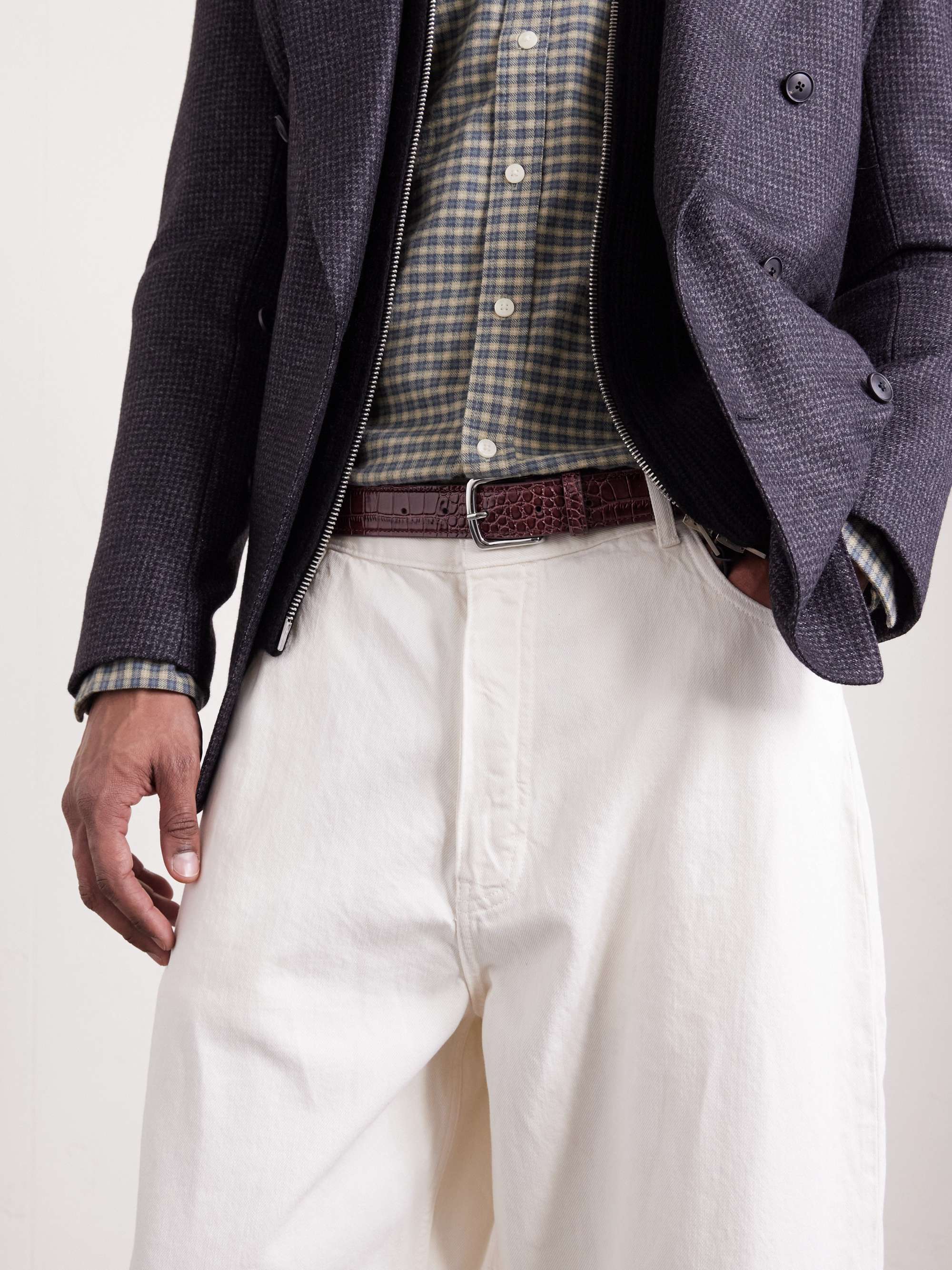 GEORGE CLEVERLEY 3.5cm Brown 1786 Russian Hide Vegetable-Tanned Cross-Grain Leather Belt