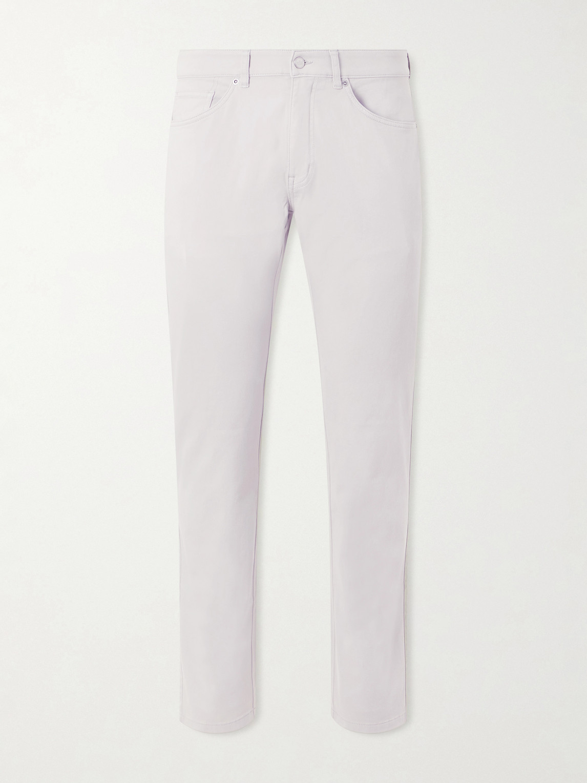 Peter Millar Signature Straight-leg Cotton-blend Sateen Trousers In White
