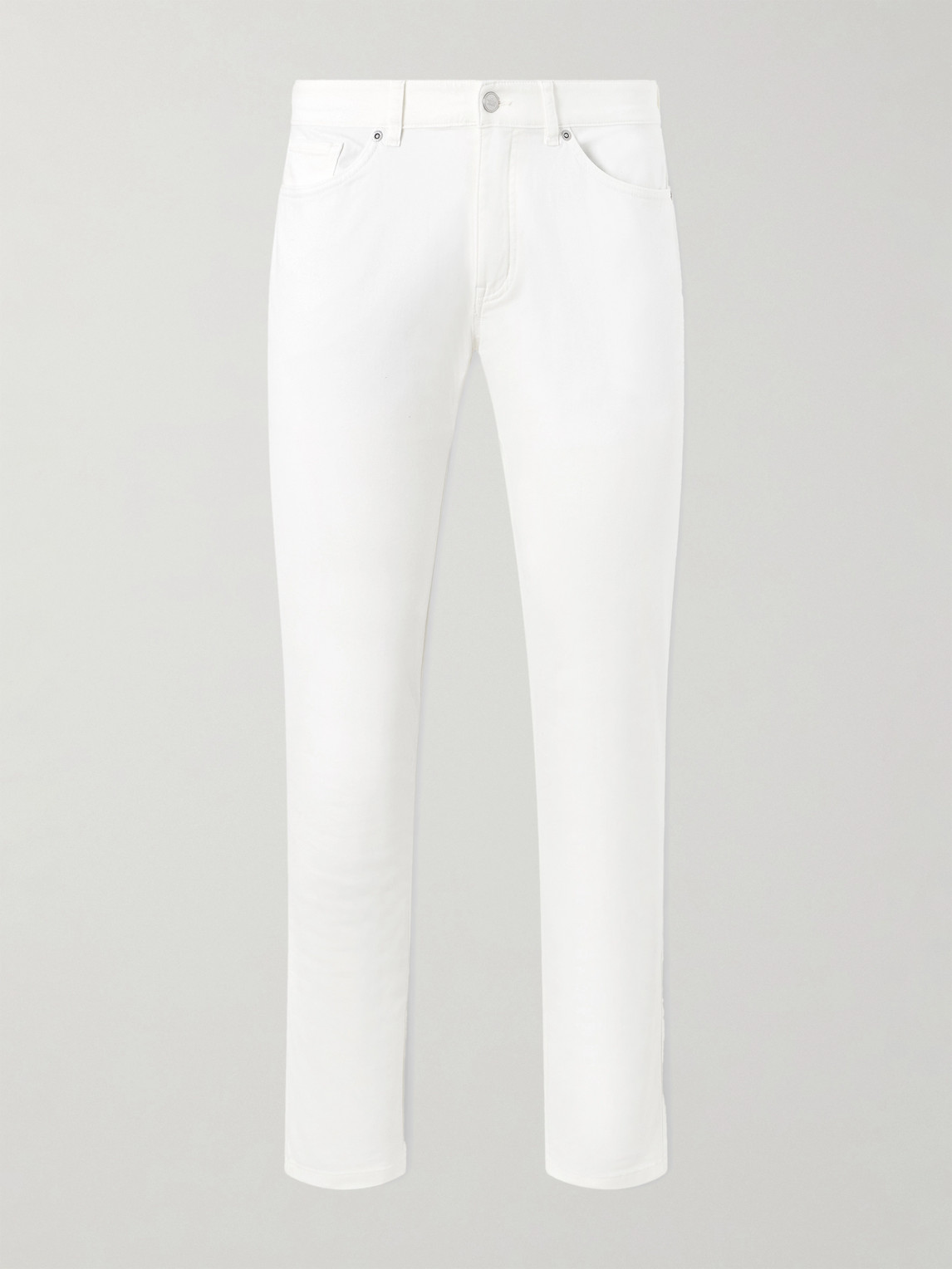 Peter Millar Signature Straight-leg Cotton-blend Sateen Trousers In White