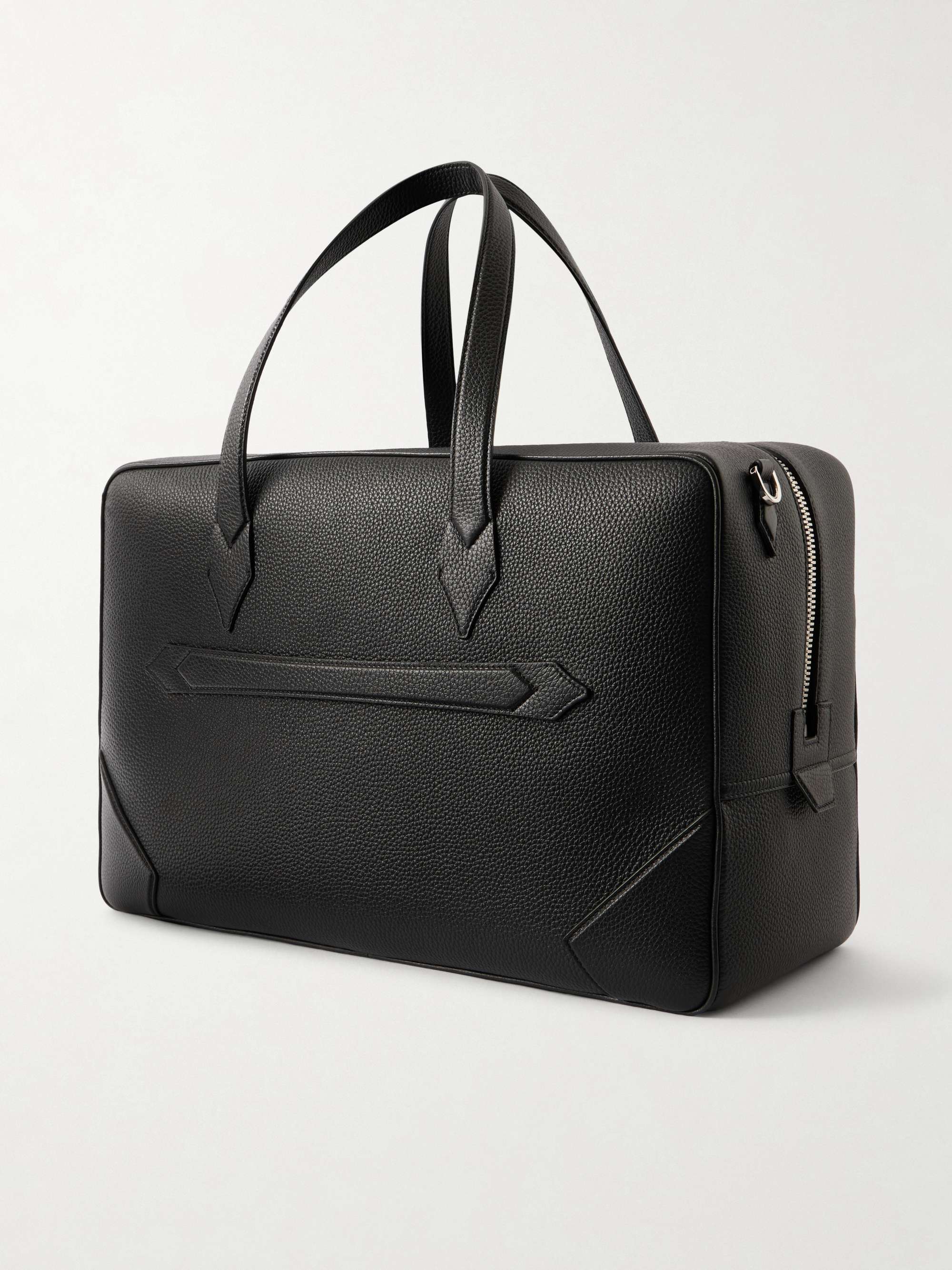 MONTBLANC キャリー型 ボストンバッグ ブラック レザー MONTBLANC Full-Grain Leather Weekend Bag for Men | MR PORTER
