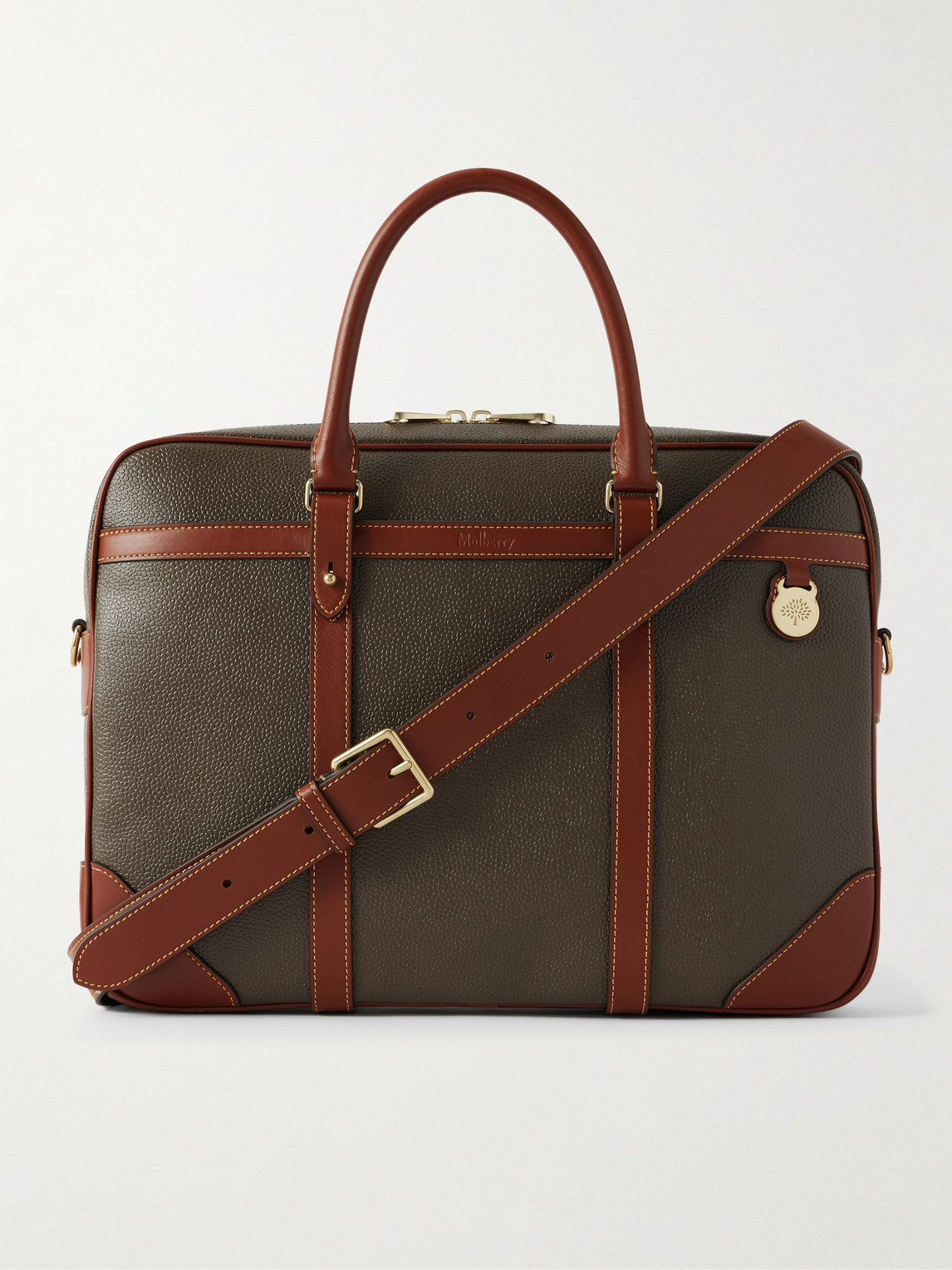 Mulberry Heritage Leather-Trimmed Scotchgrain Briefcase - Men