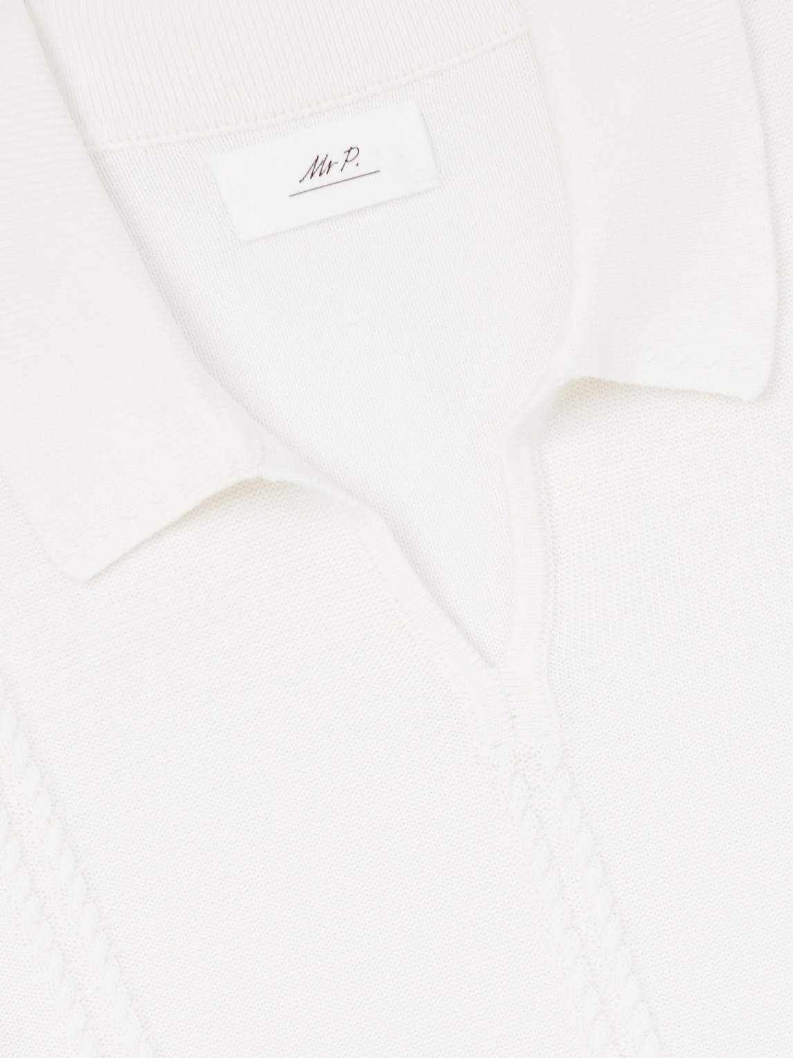 Mr P. - Cable-Knit Cotton Polo Shirt