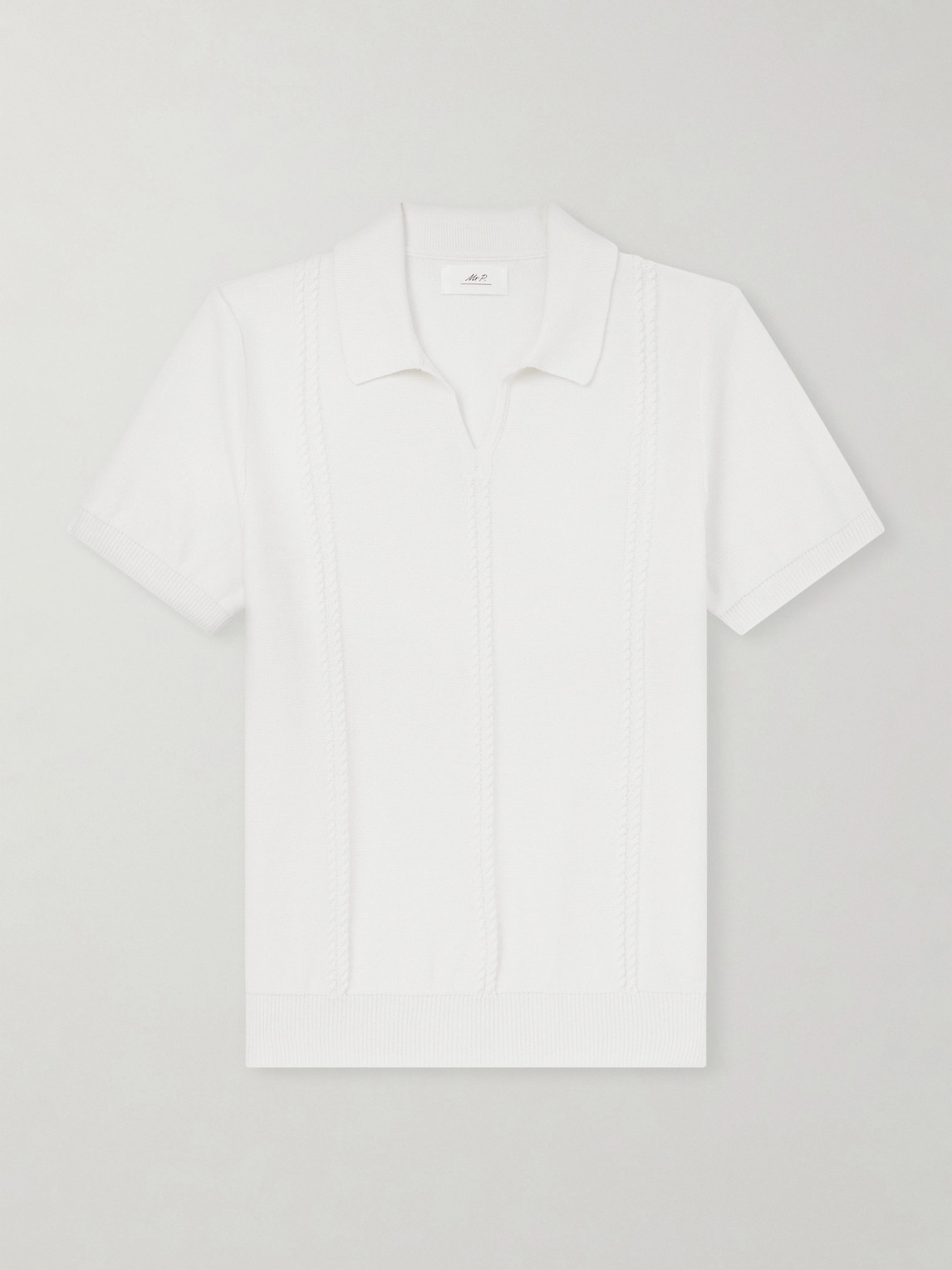 MR P. Cable-Knit Cotton Polo hirt - Men
