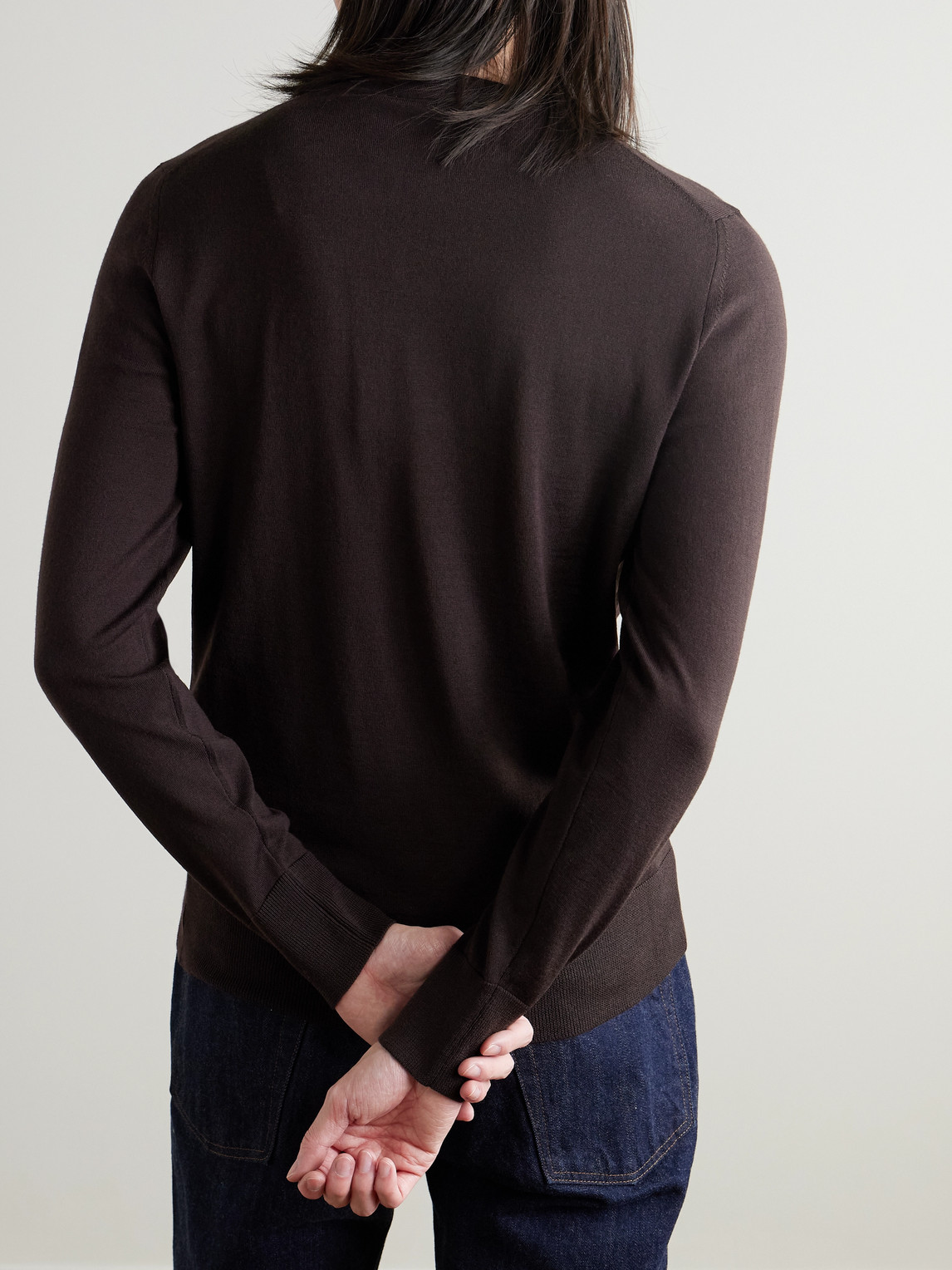  Mr P. - Merino Wool Sweater - Men - Brown - Xs 