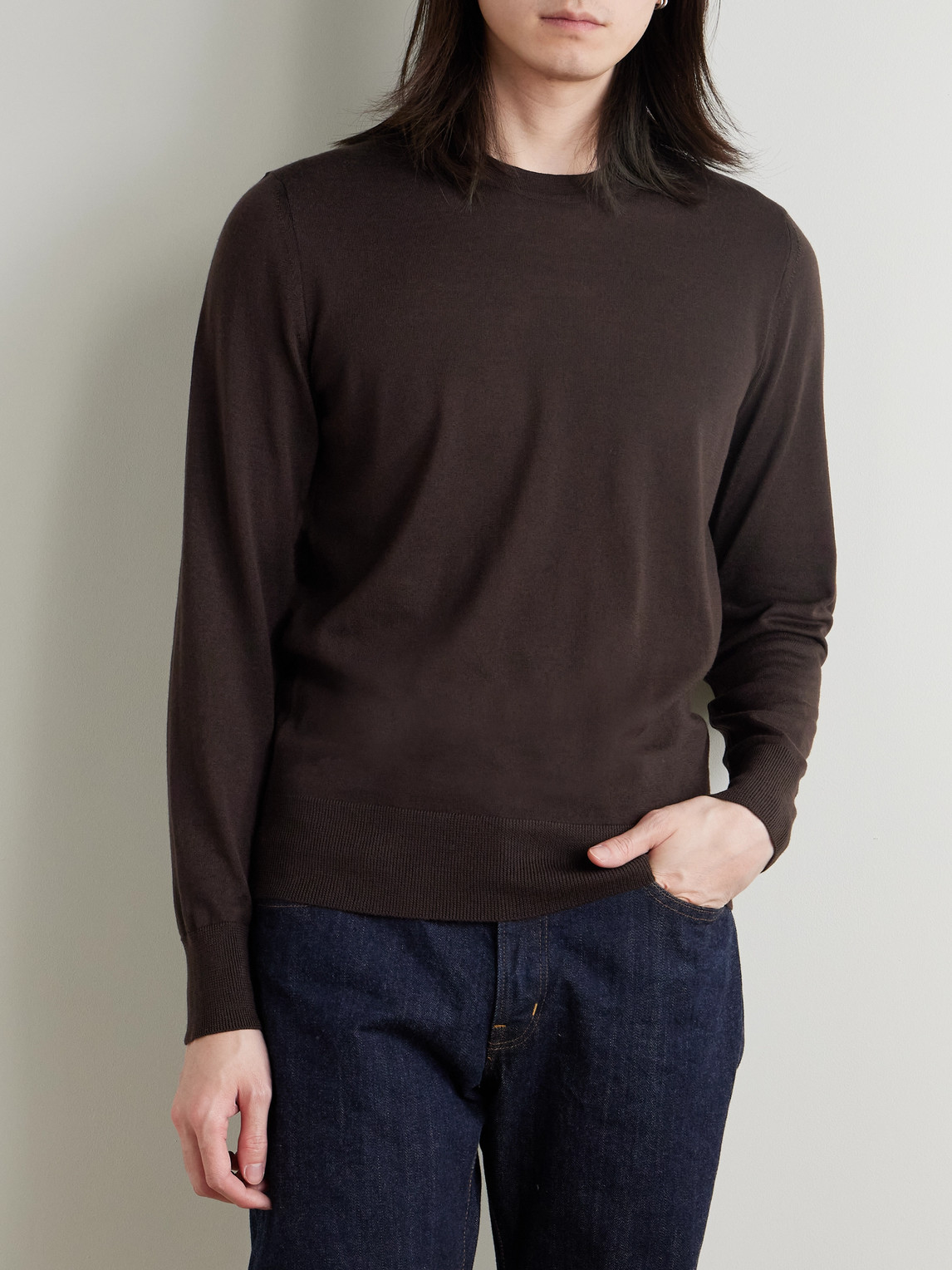  Mr P. - Merino Wool Sweater - Men - Brown - Xs 