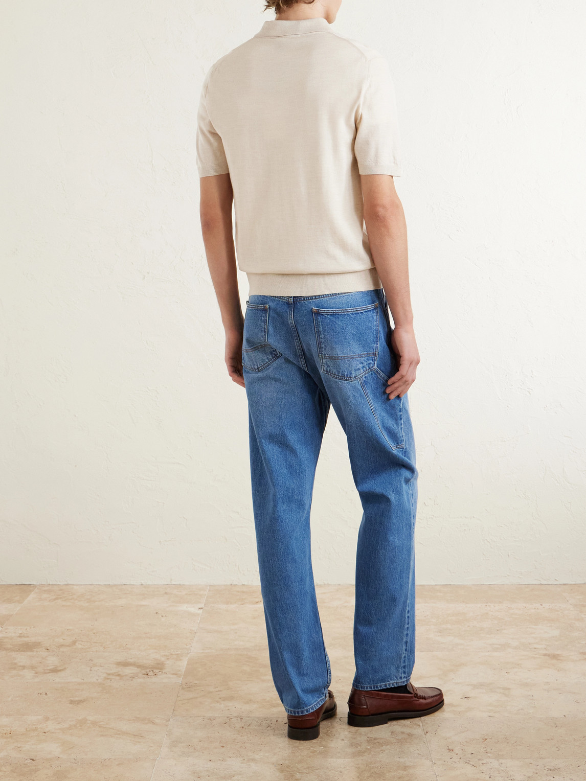  Mr P. - Merino Wool Polo Shirt - Men - Neutrals - Xs 
