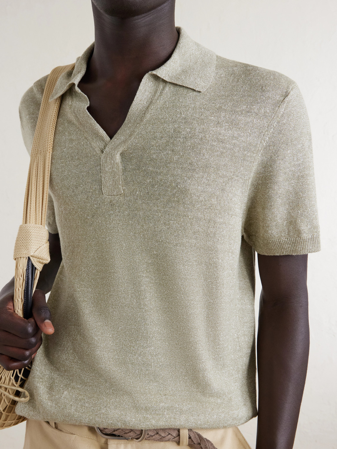 Mr P. - Linen And Cotton-Blend Polo Shirt