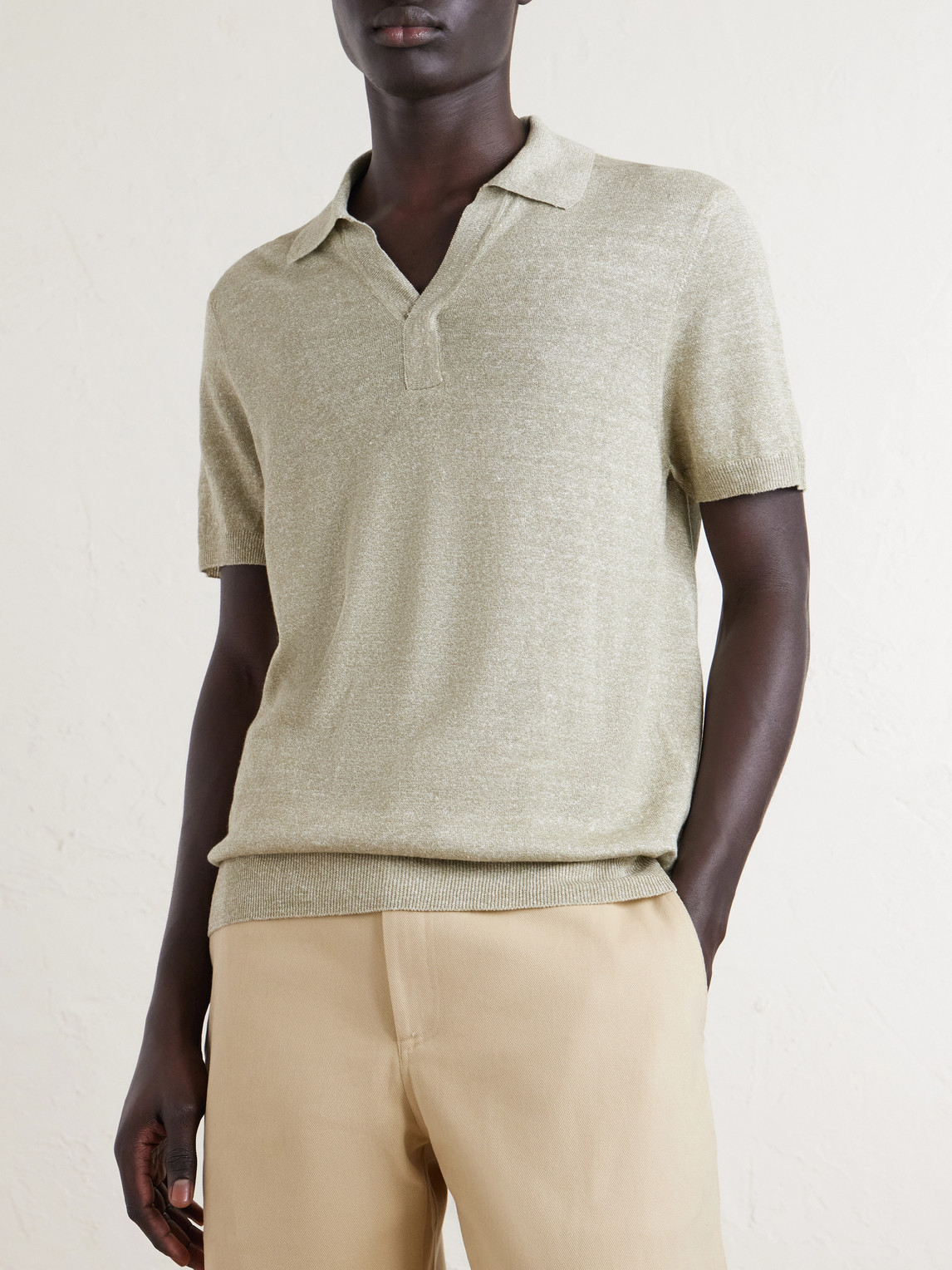 Mr P. - Linen And Cotton-Blend Polo Shirt