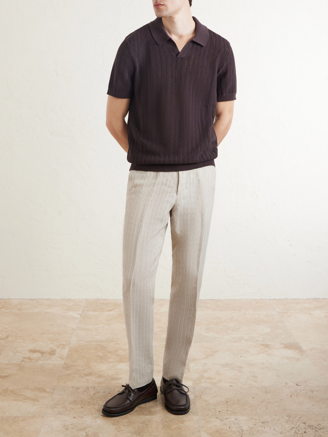Mr P. - Open-Knit Organic Cotton Polo Shirt