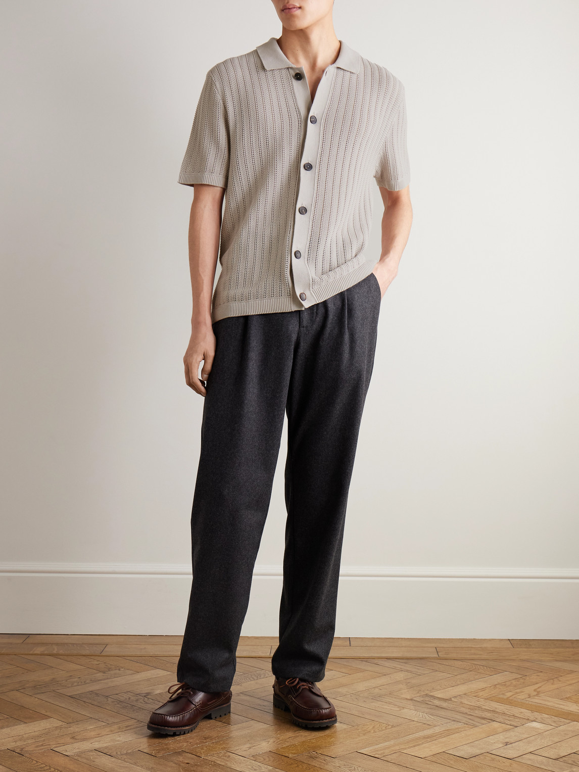 Mr P. - Pointelle-Knit Cotton Shirt
