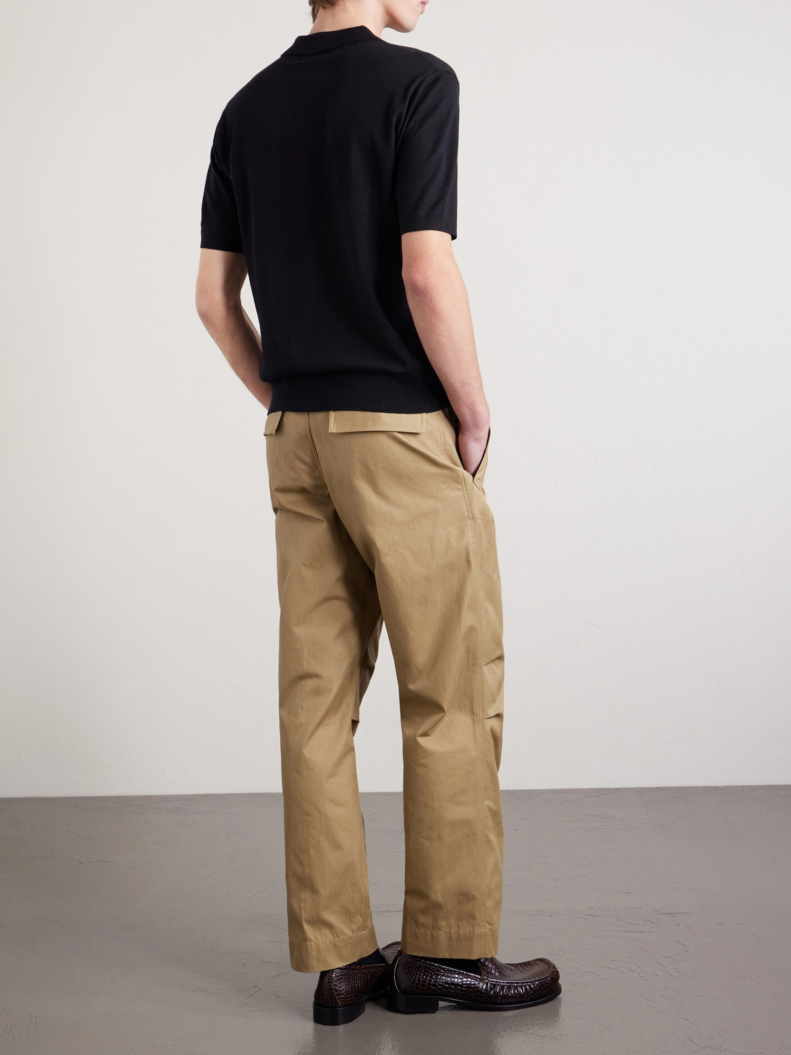  Dries Van Noten - Merino Wool Polo Shirt - Men - Black - S 