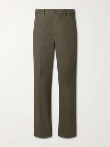 DRIES VAN NOTEN Straight-Leg Stretch-Cotton Twill Trousers