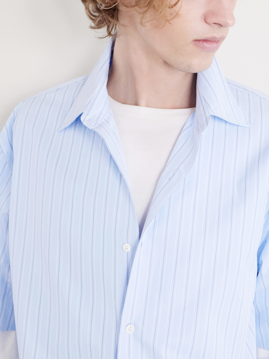 Pinstriped Cotton-Poplin Shirt