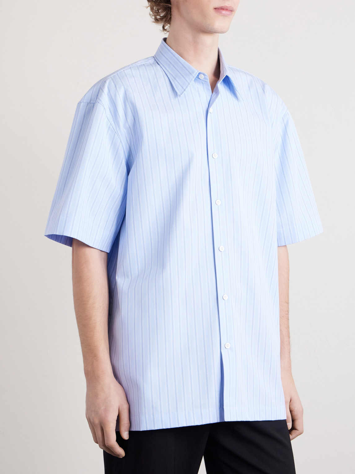  Dries Van Noten - Pinstriped Cotton-poplin Shirt - Men - Blue - S 