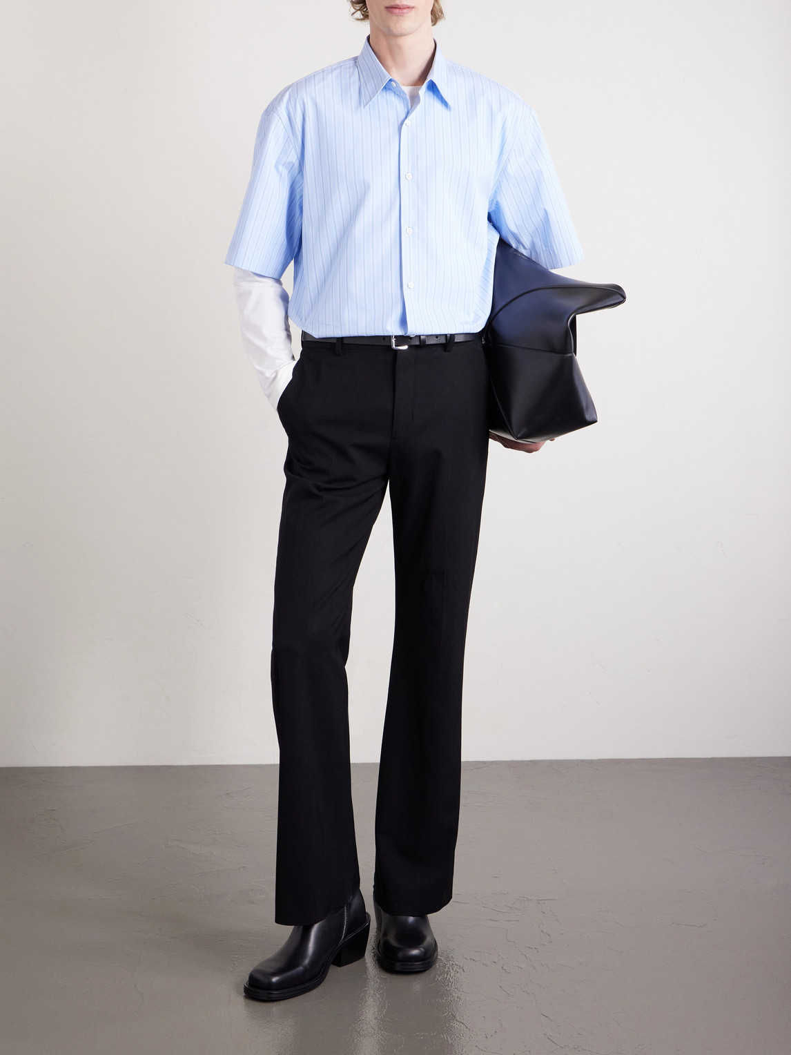 Pinstriped Cotton-Poplin Shirt