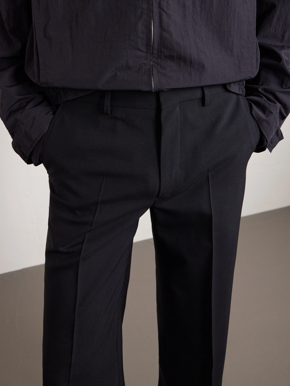 Straight-Leg Wool-Twill Trousers