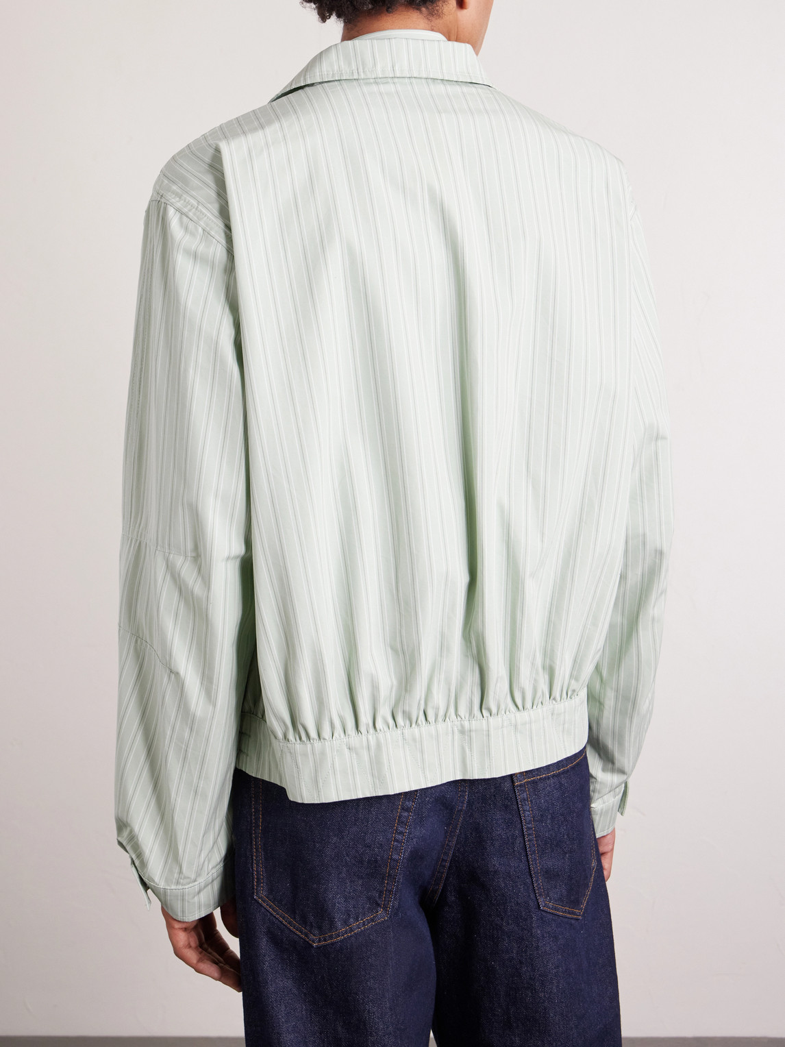 Dries Van Noten - Striped Cotton Blouson Jacket - Men - Green - S 