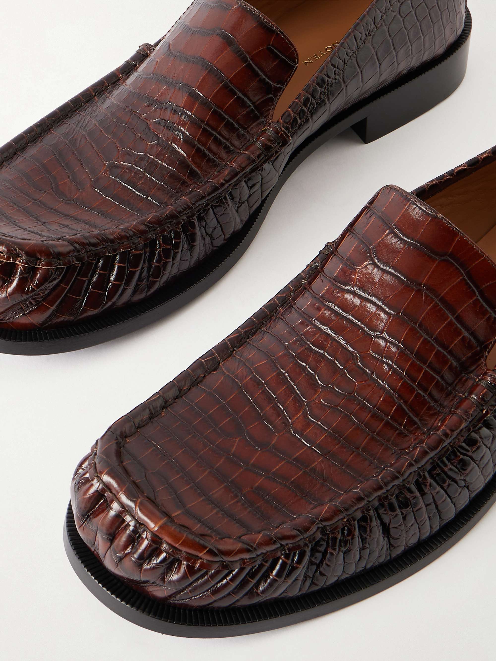 DRIES VAN NOTEN Croc-Effect Leather Loafers for Men | MR PORTER